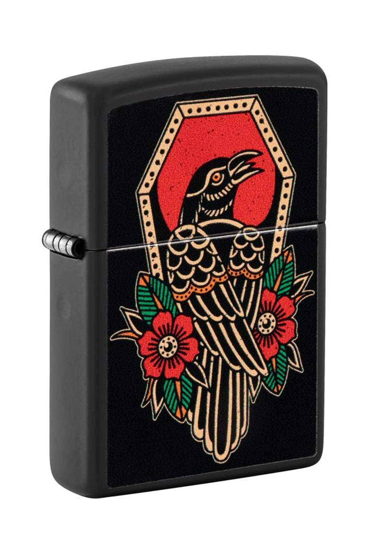 TR5428,Zippo Çakmak 48611-103655 218 Crow Tattoo Design