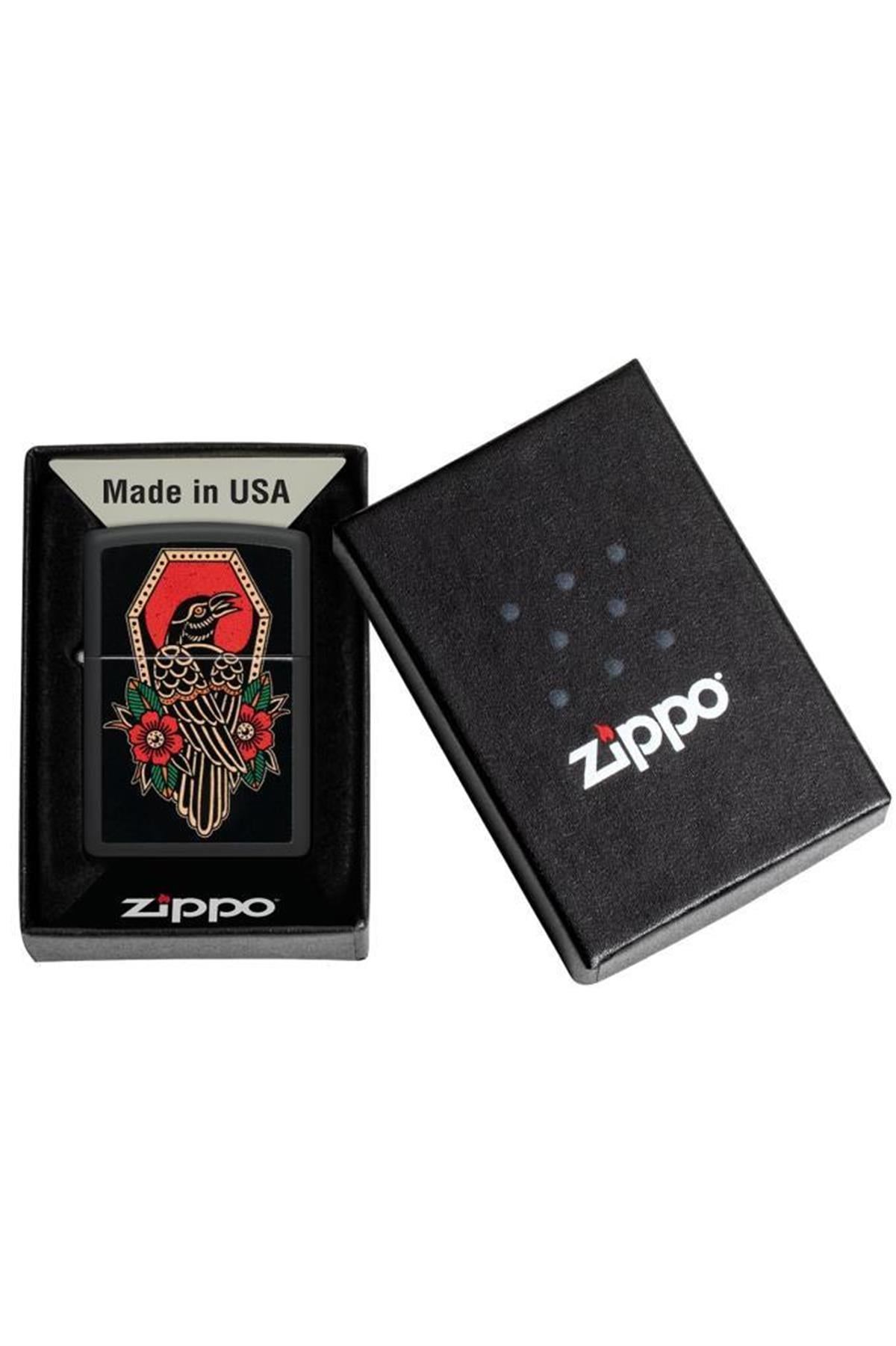 TR5428,Zippo Çakmak 48611-103655 218 Crow Tattoo Design