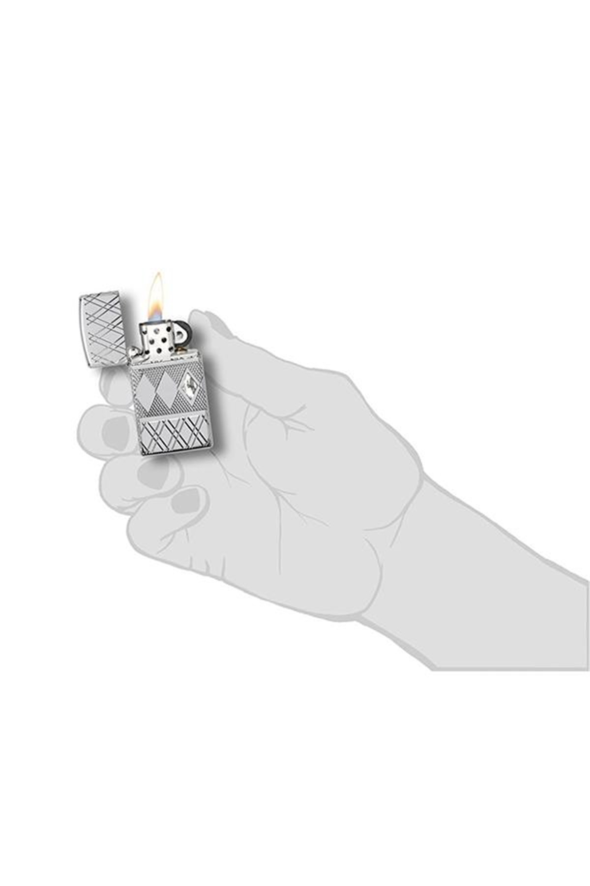 TR4445,Zippo Çakmak 49052-075224 Diamond Pattern Design