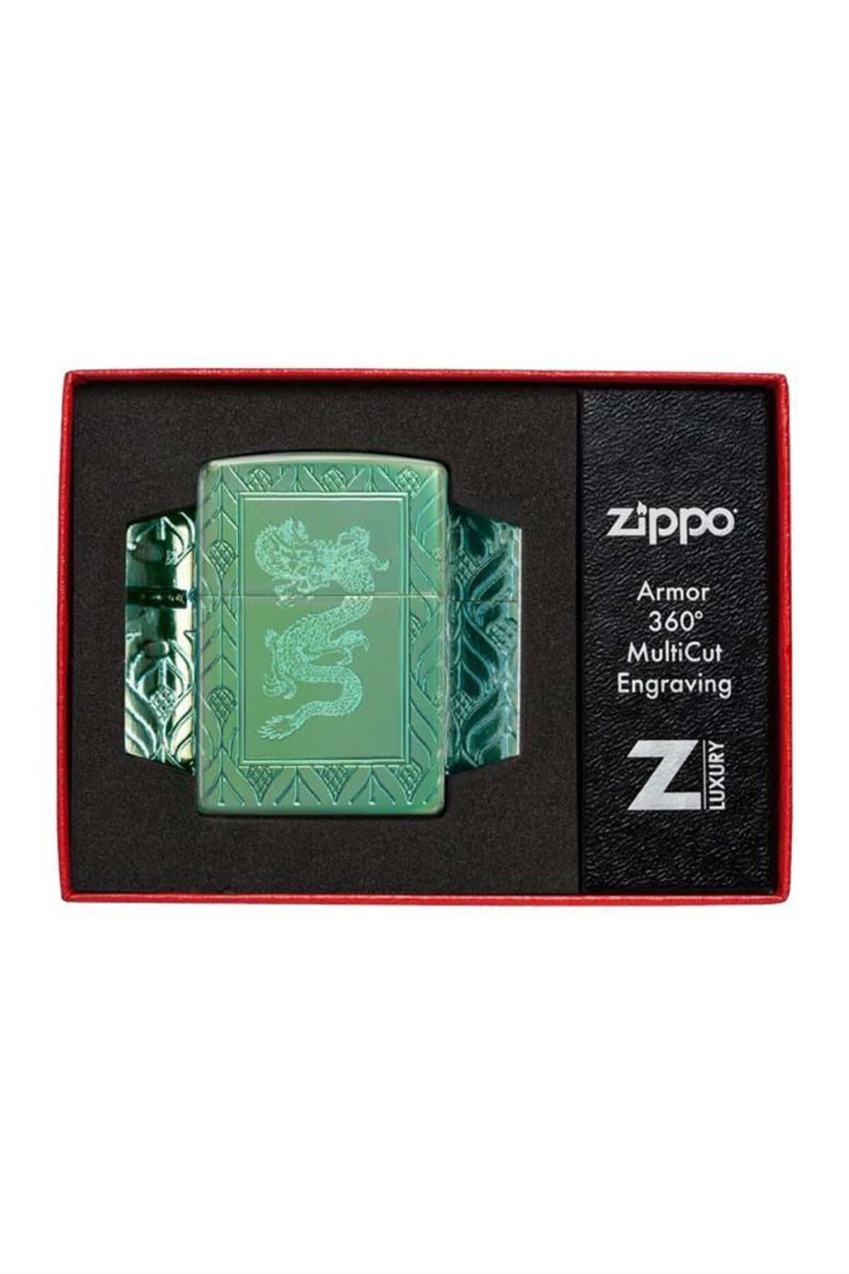 TR5649,Zippo Çakmak 49054-075226 Armor Hp Green Elegant Dragon
