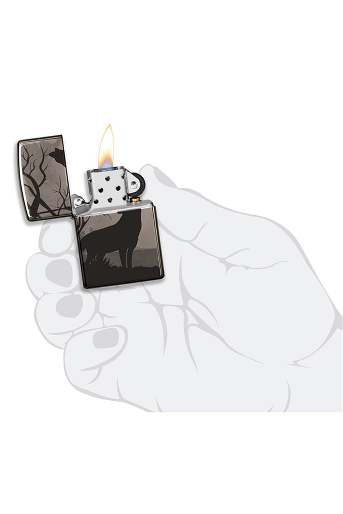 TR4420,Zippo Çakmak 49188-078554 Wolves Design