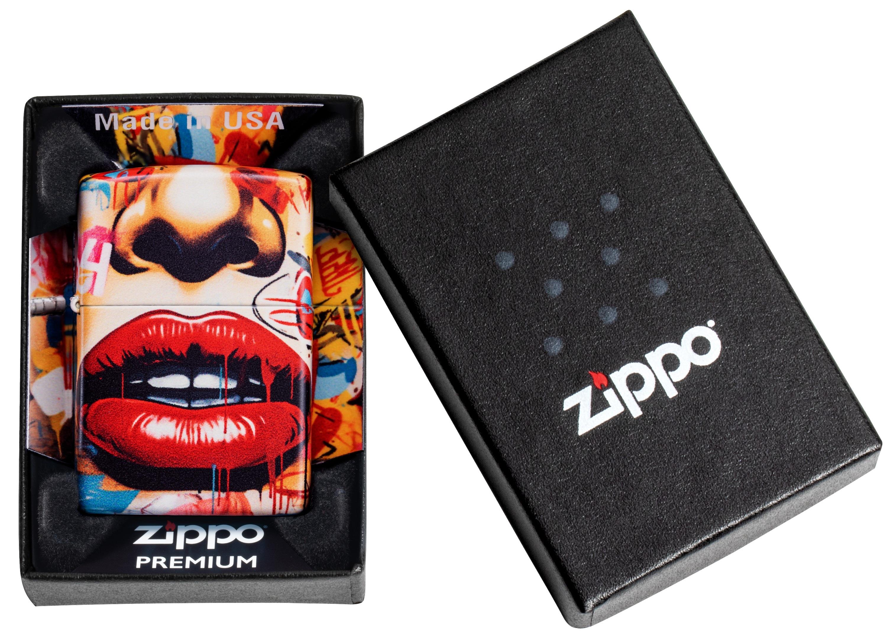 TR8465,Zippo Çakmak 49352 Street Art Face Design 46257-119788