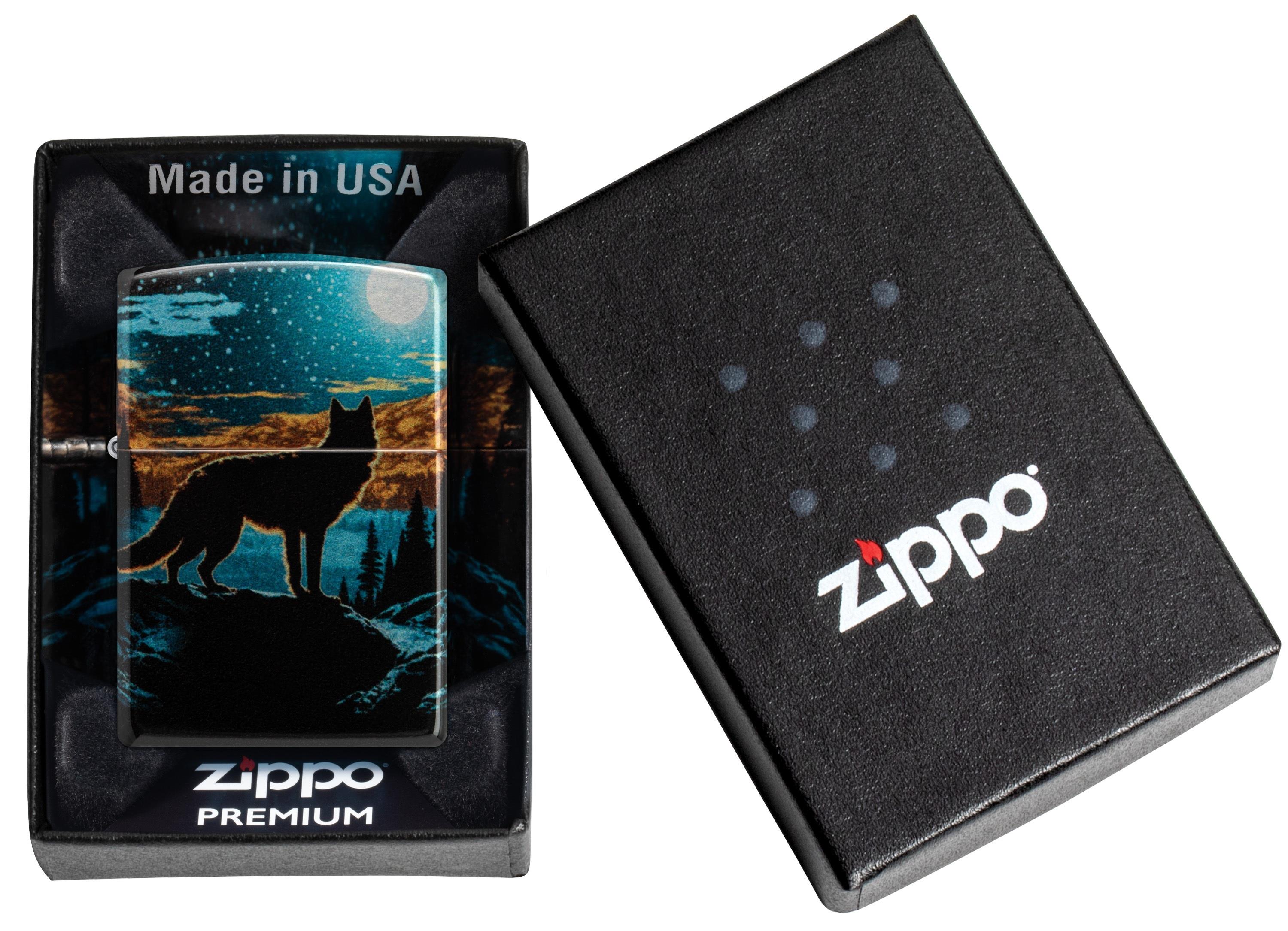 TR8462,Zippo Çakmak 49459 Wolf In Moon Design 46252-119988