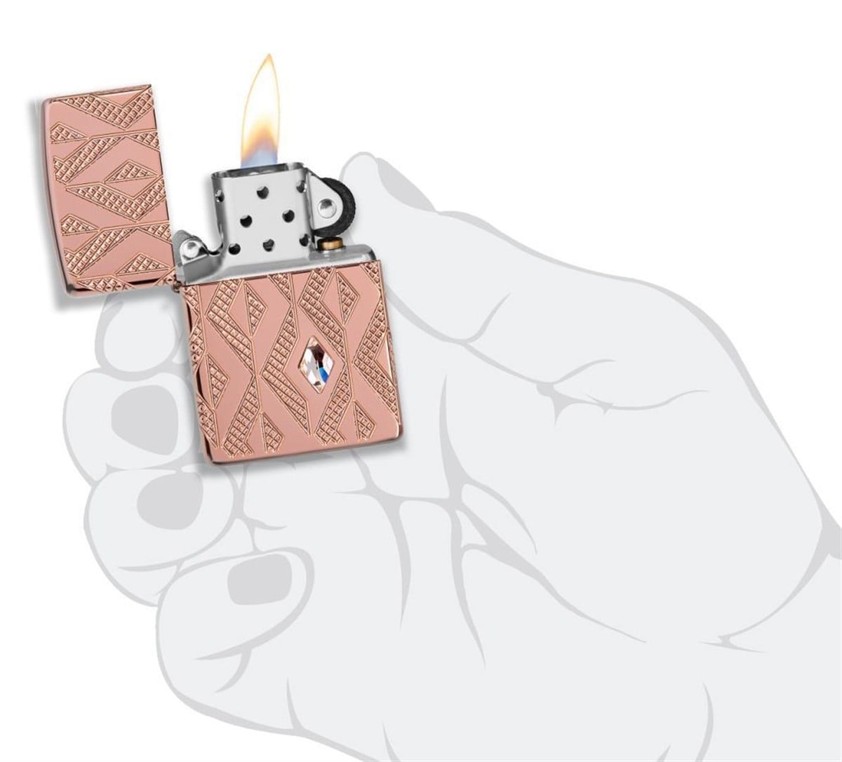 TR3546,Zippo Çakmak 49702 Geometric Diamond Pattern Design 49702-090567