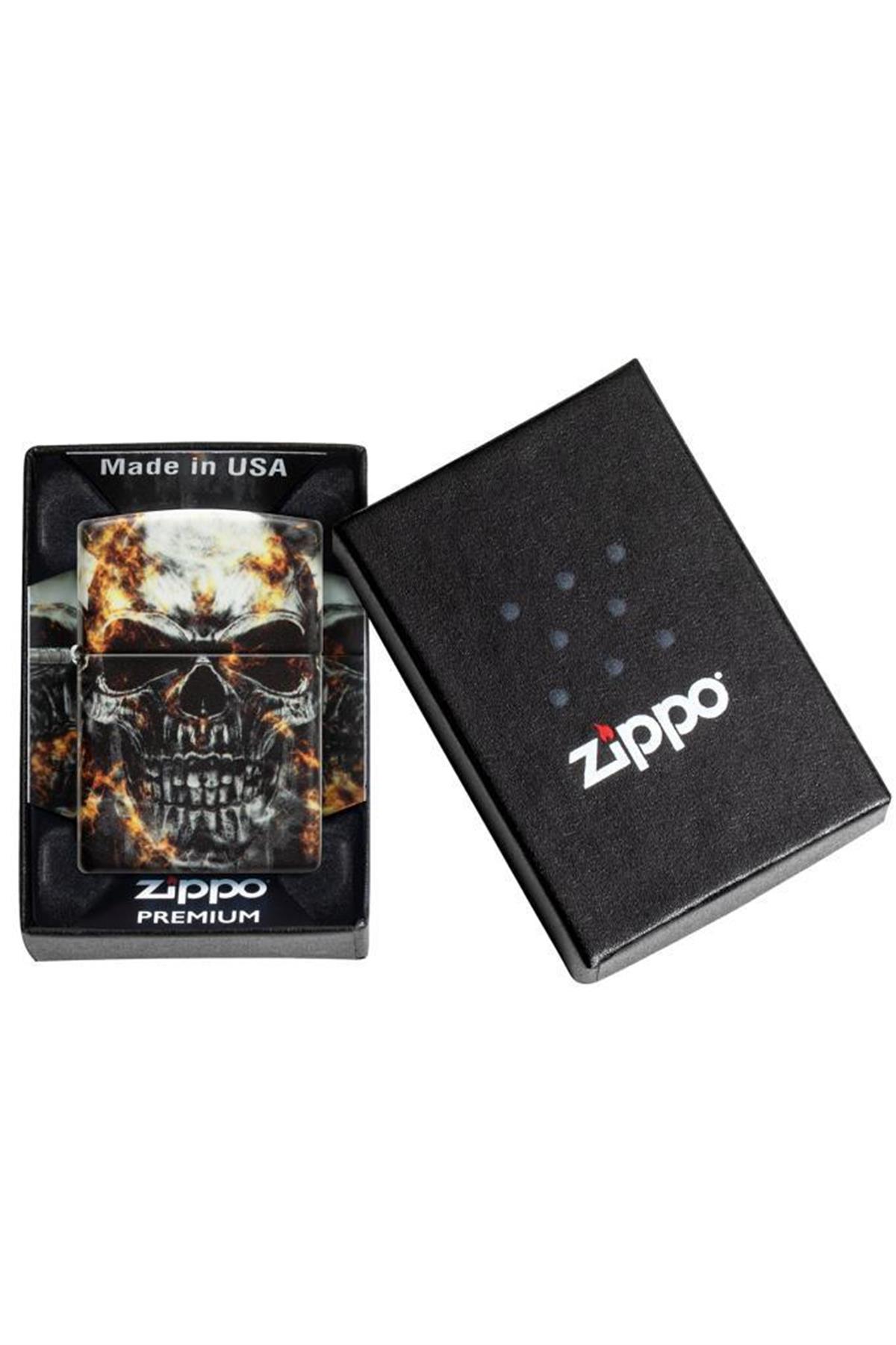 TR6168,Zippo Çakmak 49913-105738 Smokey Skulls Design