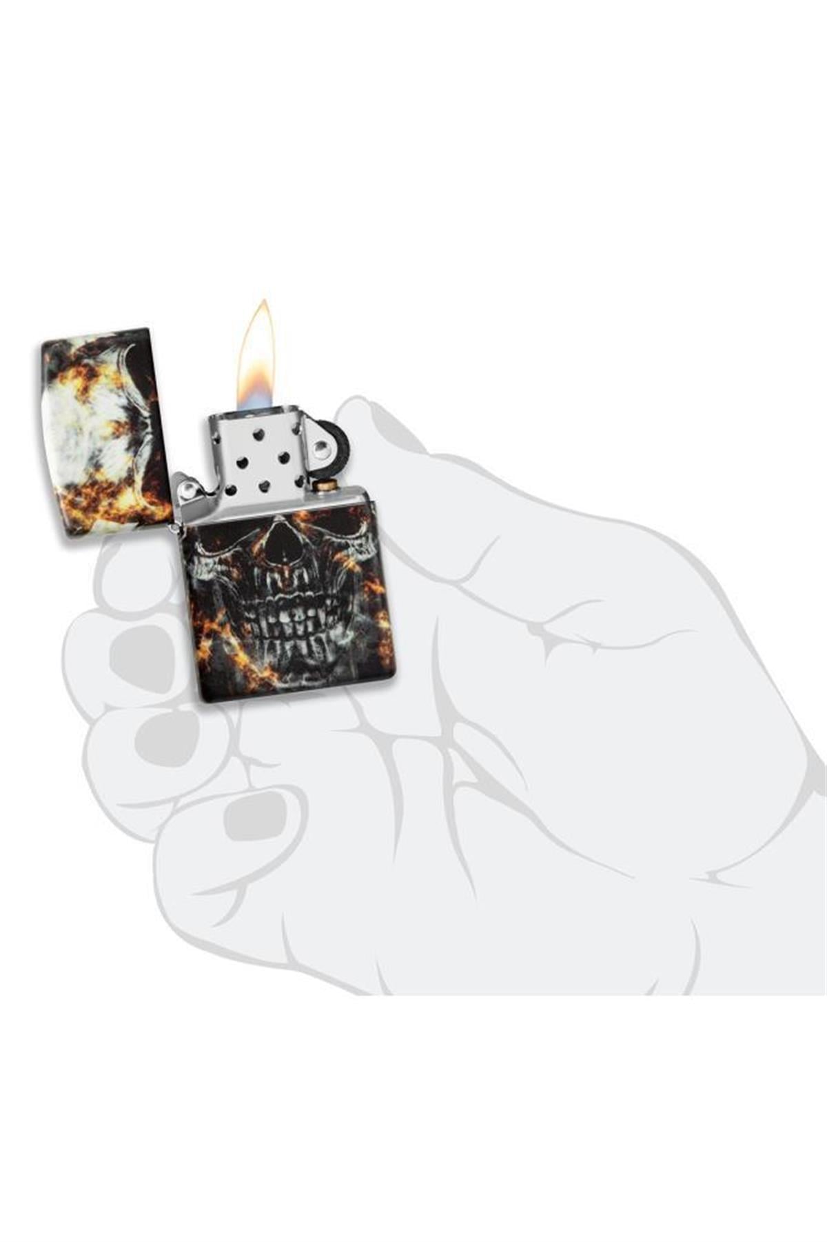 TR6168,Zippo Çakmak 49913-105738 Smokey Skulls Design