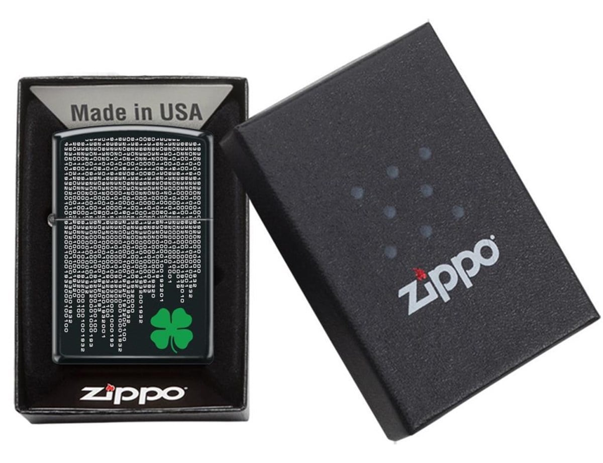 TR3247,Zippo Çakmak Binary Clover Design 218-088014
