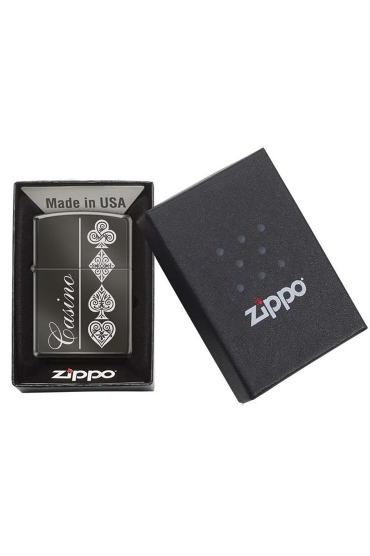 TR4543,Zippo Çakmak Casino Card Suits LA 150-061833