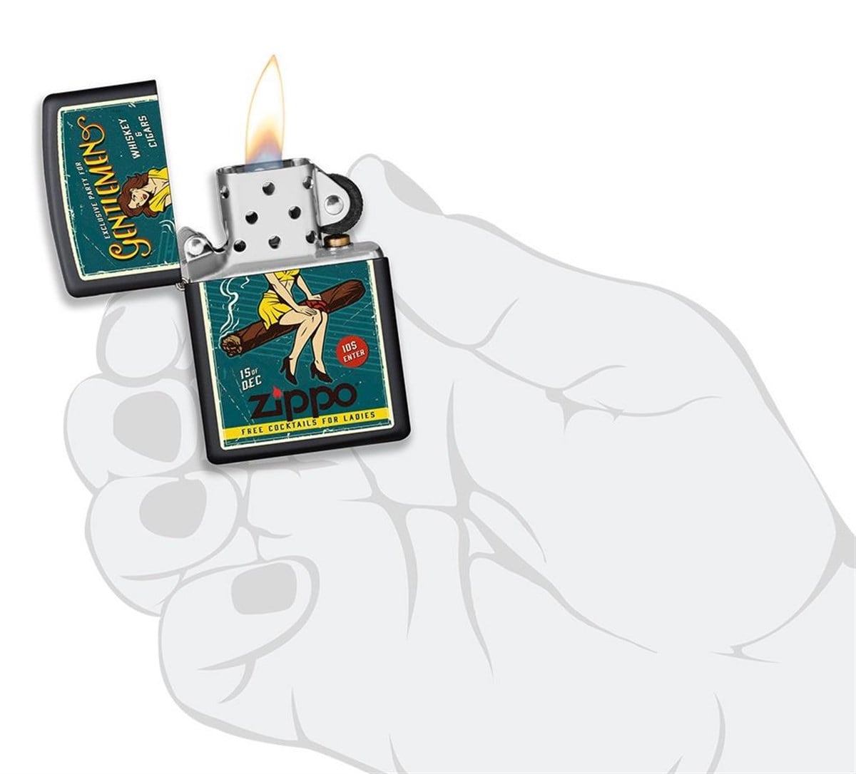TR2018,Zippo Çakmak Cigar Girl Design 218-080491