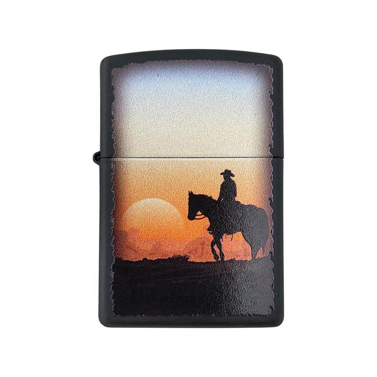 TR4020,Zippo Çakmak Cowboy Sunset Black Matte