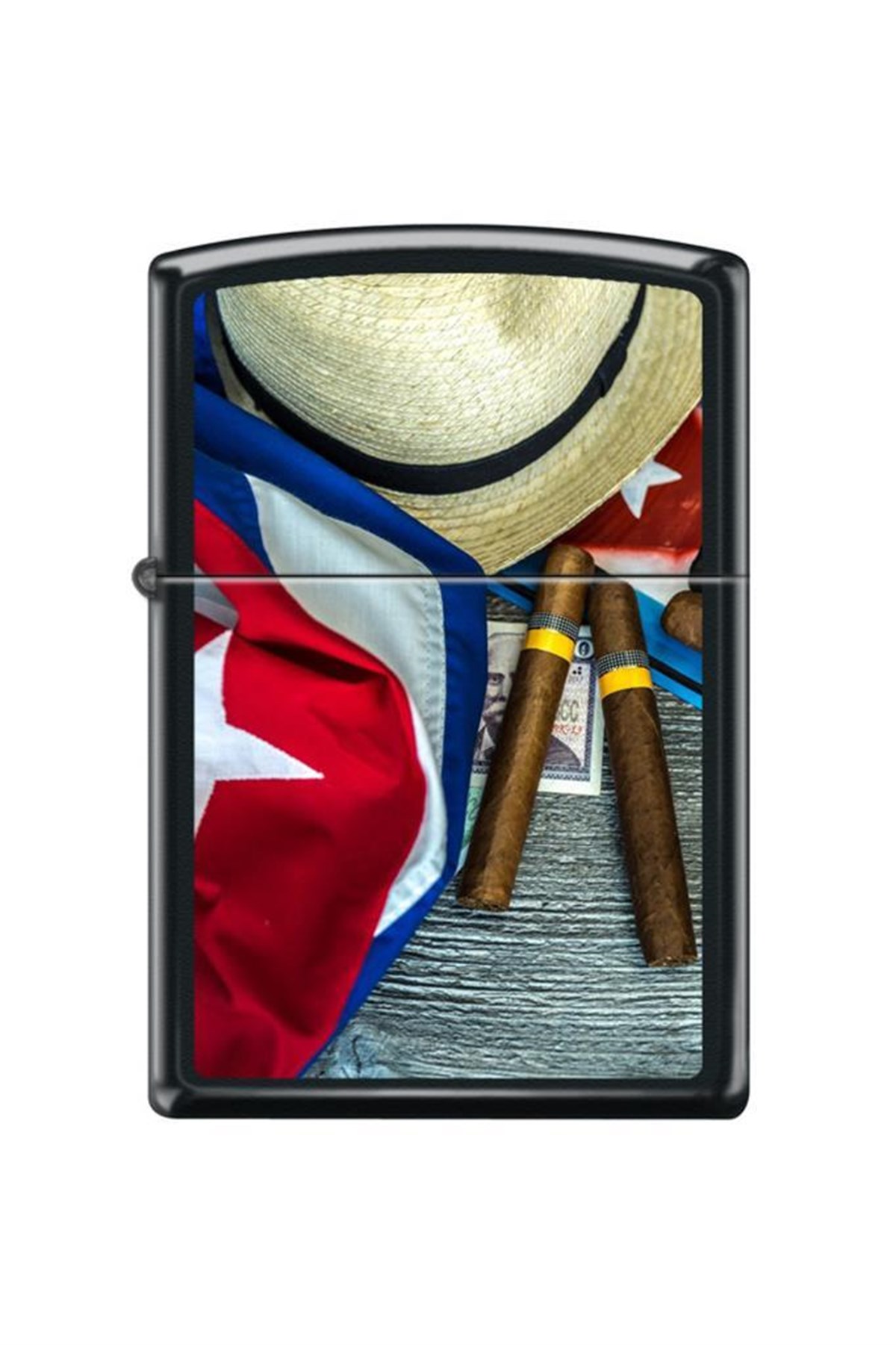TR4249,Zippo Çakmak Cuban Flag and Plate 218-096155