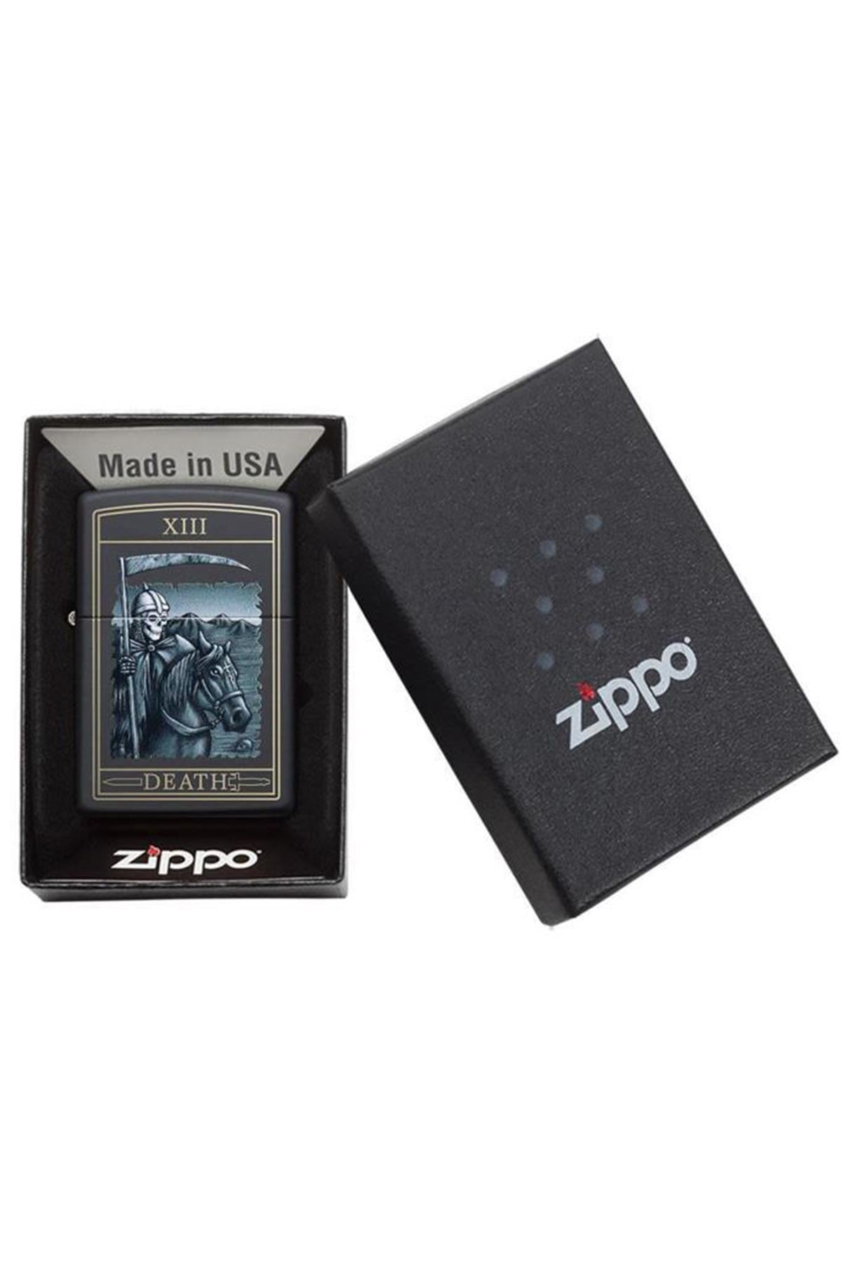 TR5670,Zippo Çakmak Death Card Design Black Matte
