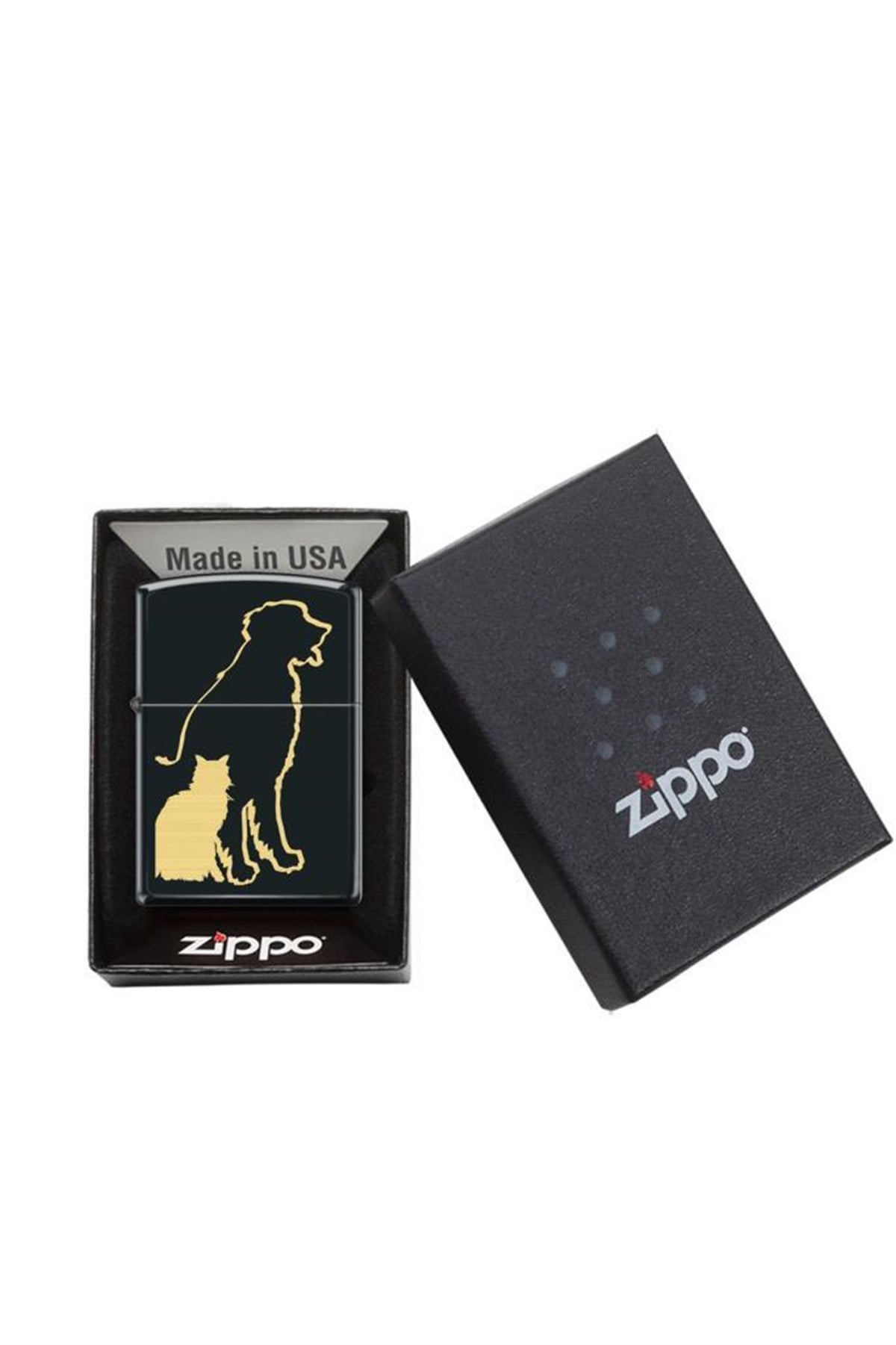 TR4262,Zippo Çakmak Dog and Cat Silhouette 218-096173