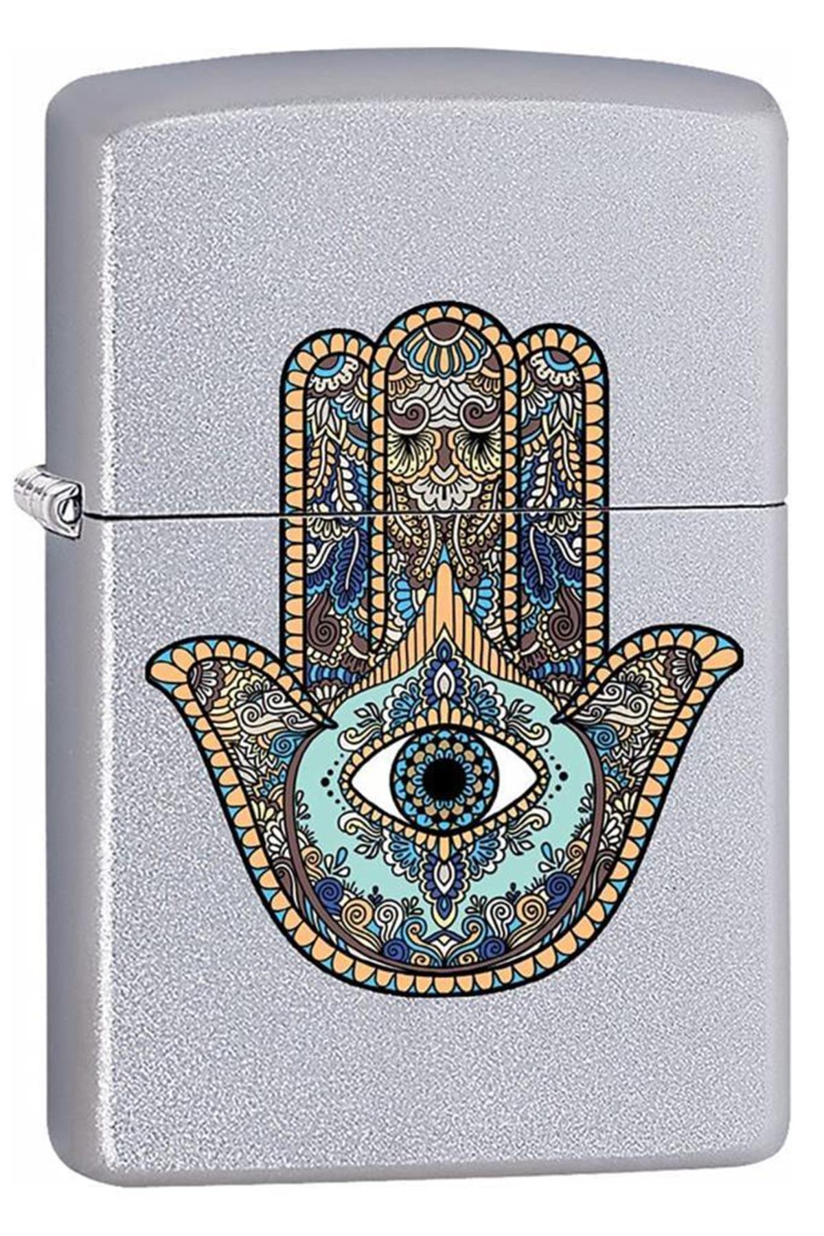 TR5581,Zippo Çakmak Hamsa Hand Turquoise