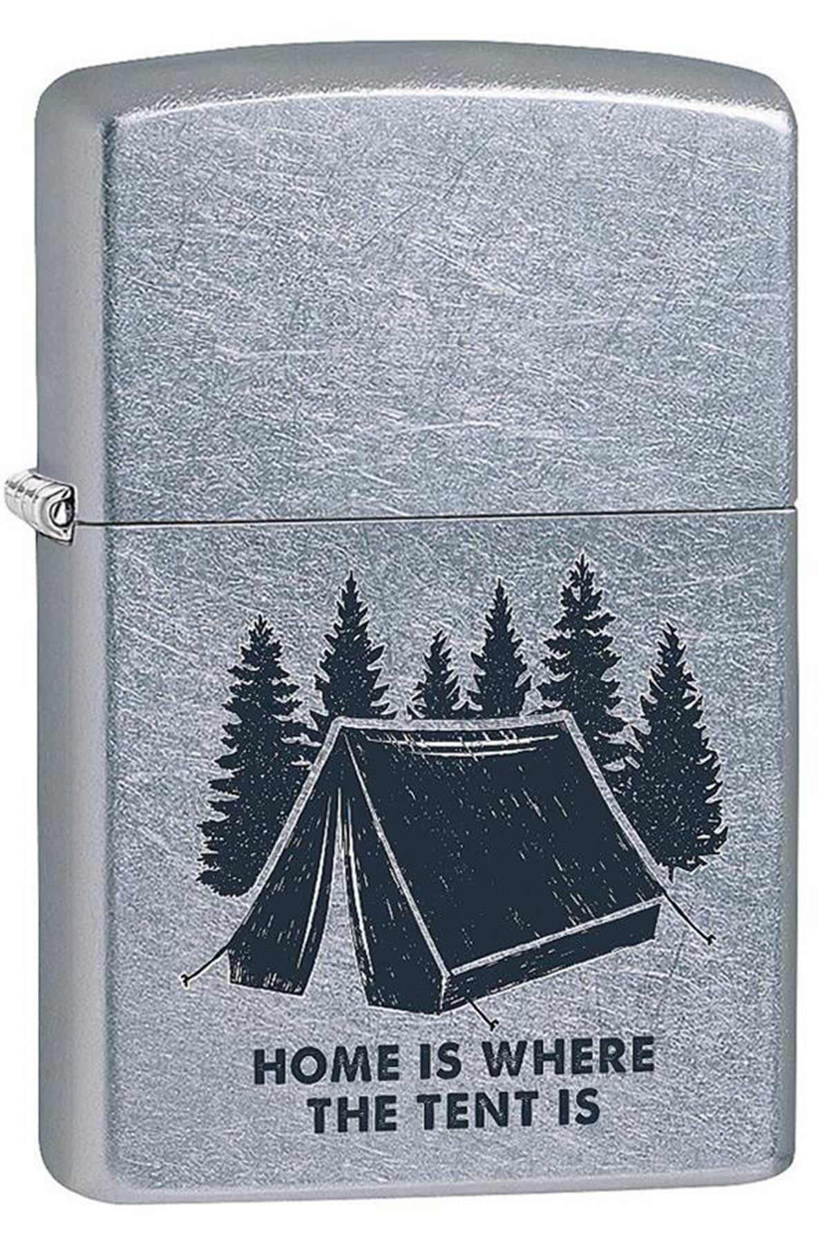TR5529,Zippo Çakmak Home Is Where The Tent Is Camping Design