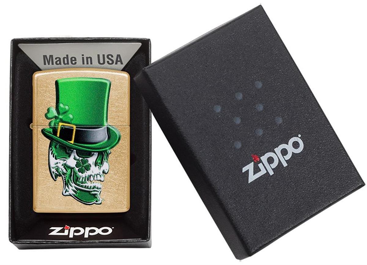 TR3334,Zippo Çakmak Irish Skull Design 49121
