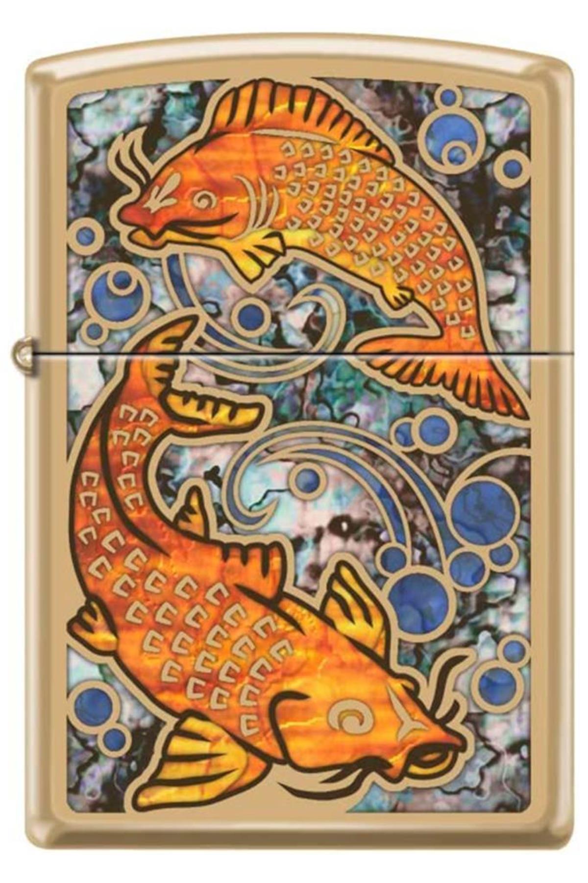 TR5695,Zippo Çakmak Koi Fish Design