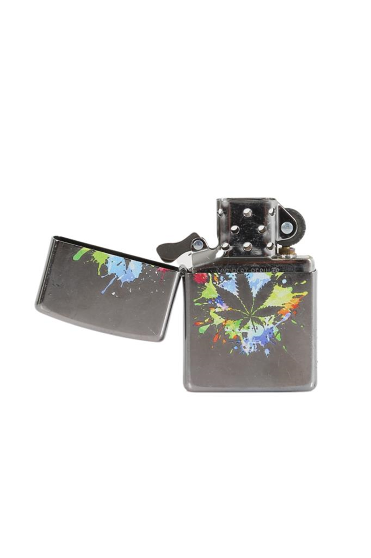 TR5605,Zippo Çakmak Leaf Splat Design