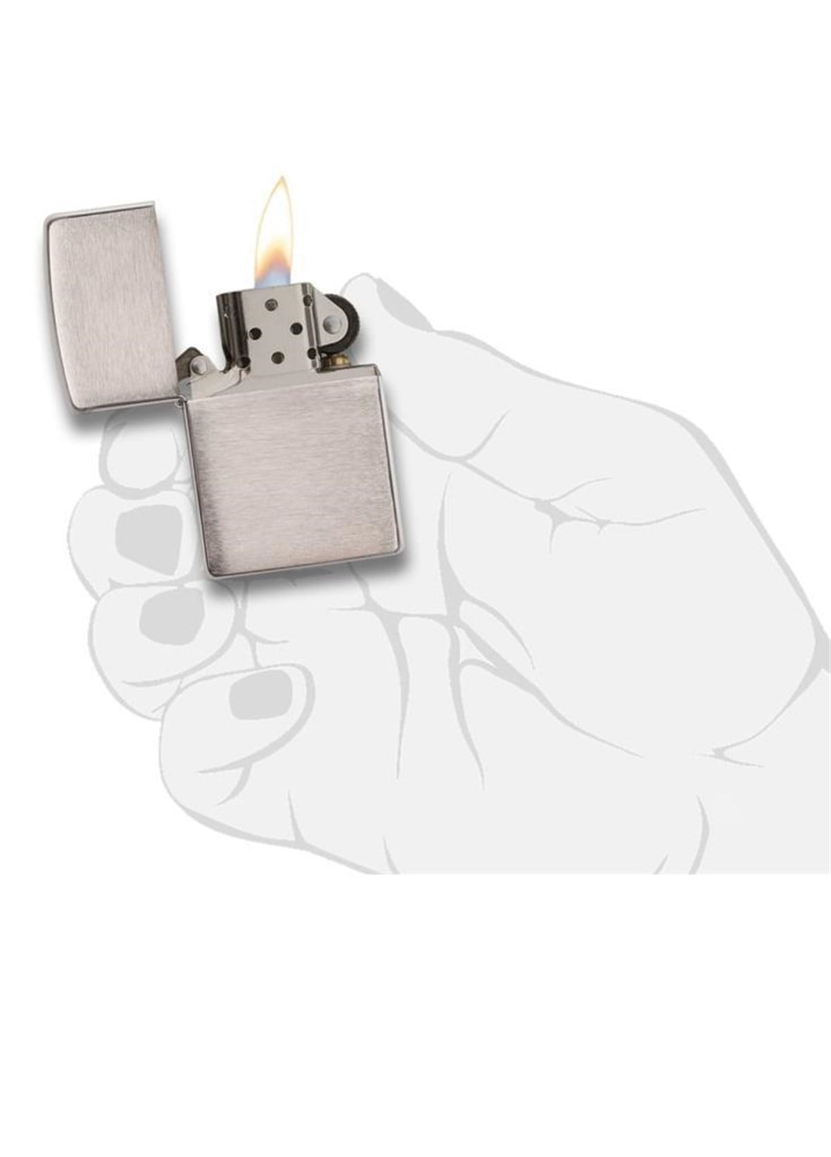 TR2055,Zippo Çakmak Reg Brush Finish Crome 200-019272