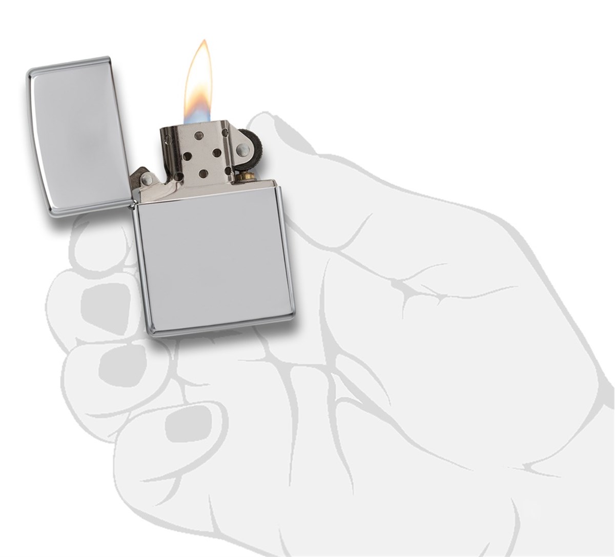 TR2007,Zippo Çakmak Reg High Polish Crome 250-021764