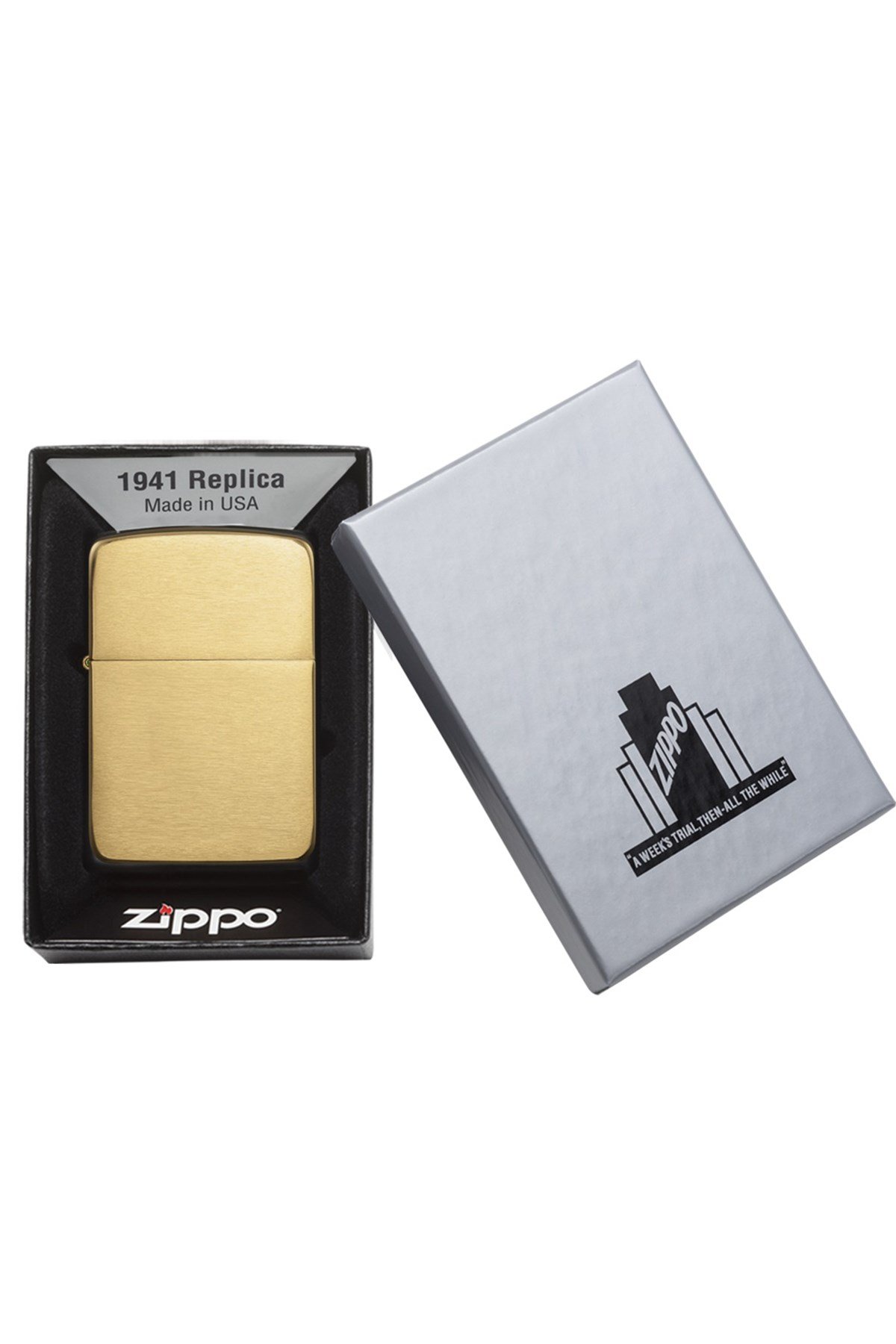 TR4552,Zippo Çakmak Replica Brush Brass Design 1941B-000055