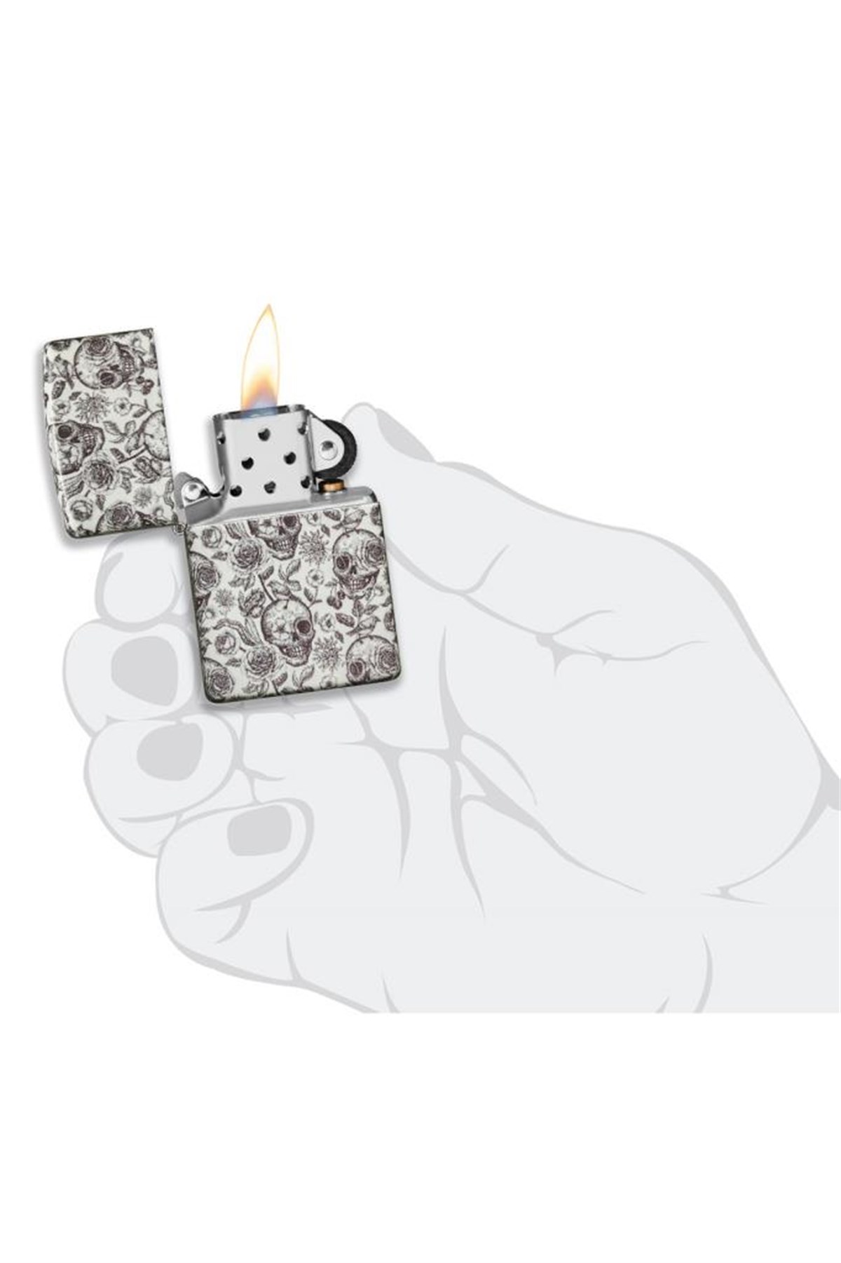 TR4534,Zippo Çakmak Skeleton Design 49458-086822