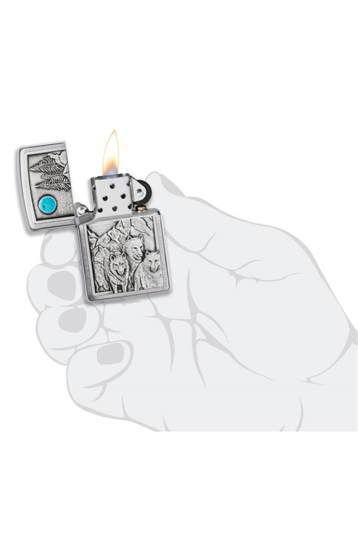 TR4535,Zippo Çakmak Wolf & Pack Emblem 49295-083609