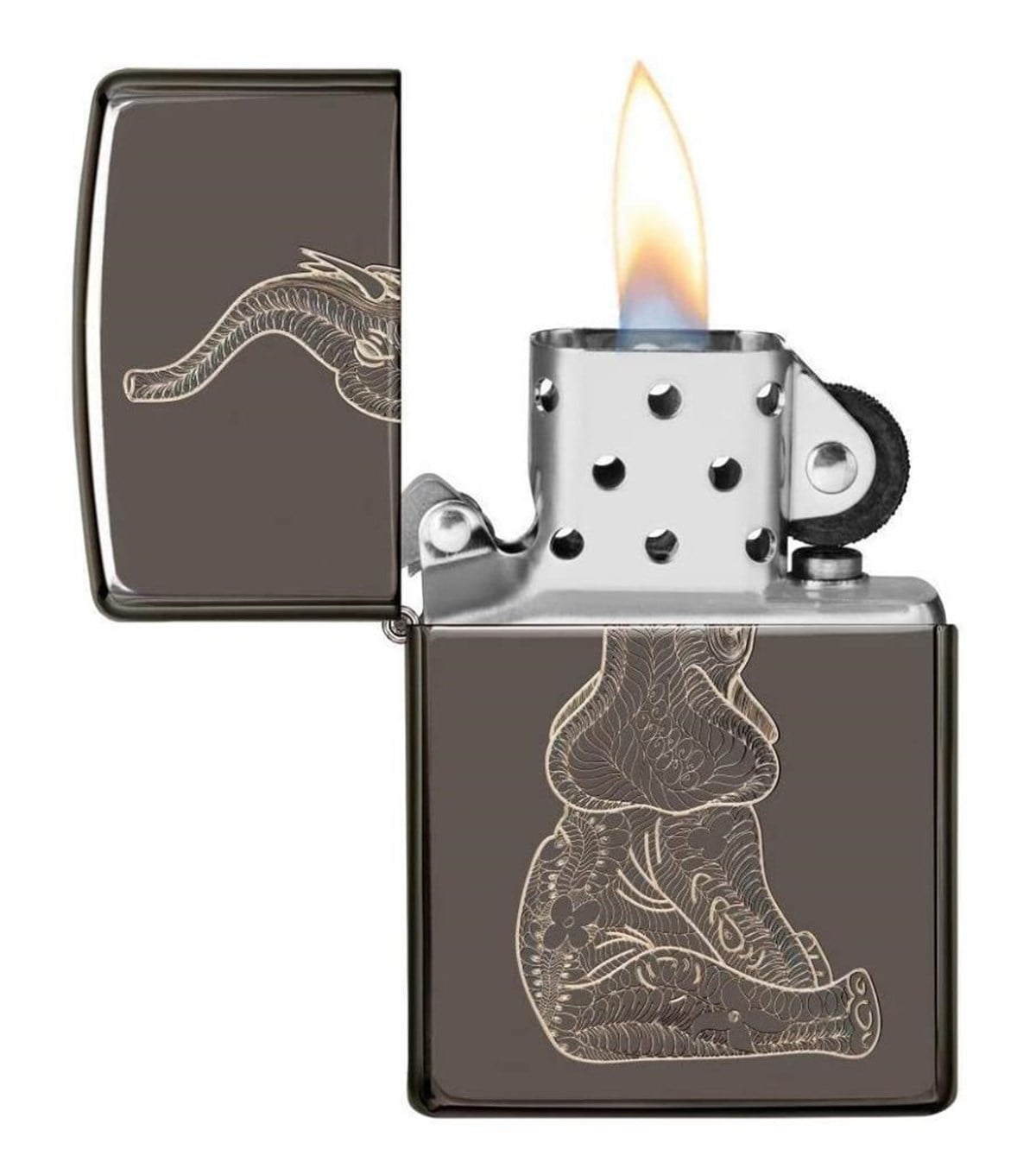 TR3383,Zippo Çakmak Zentangle Elephant Design 150