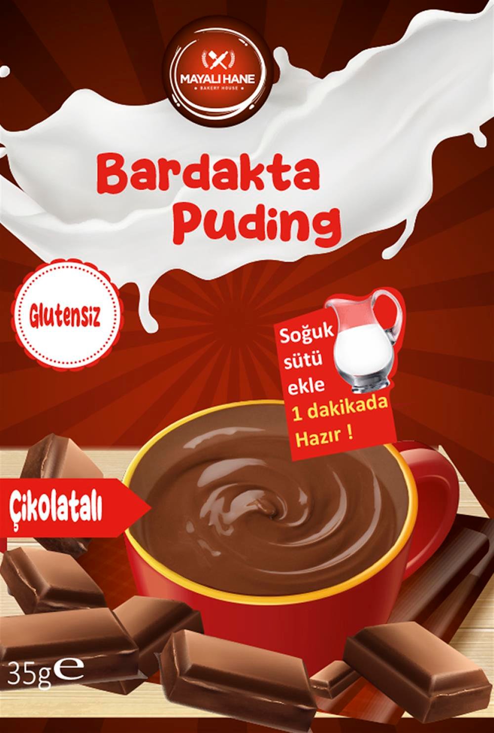 Mayalı Hane Glutensiz Kakaolu Bardakta Puding 35 gr