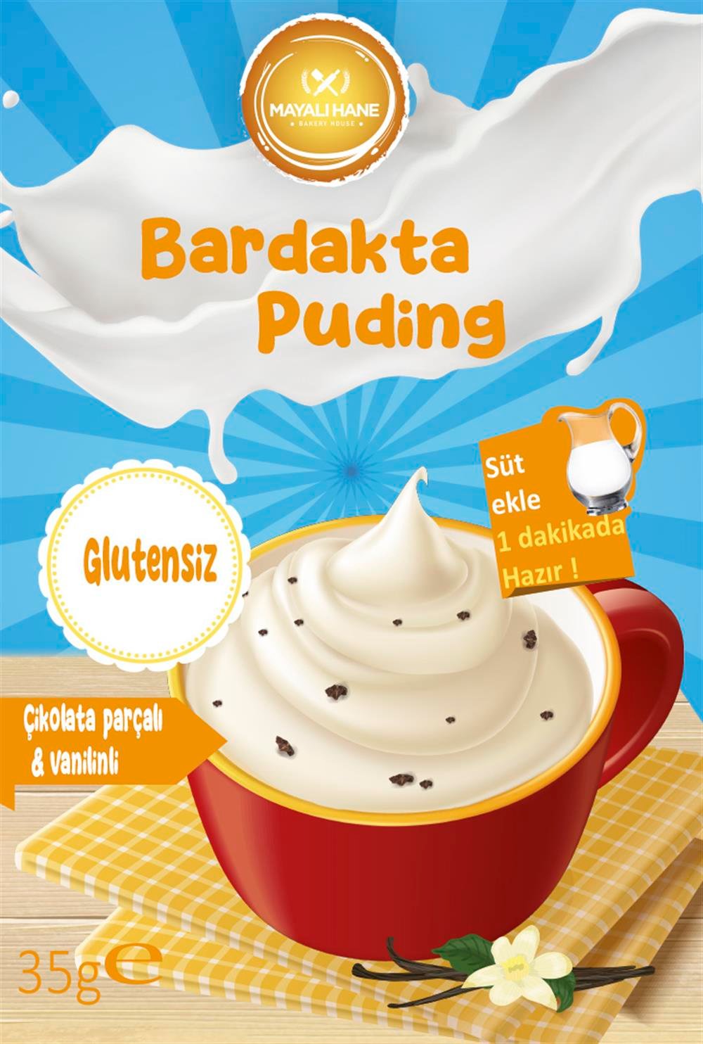 Mayalı Hane Glutensiz Vanilinli&Çikolatalı Bardakta Puding 35 gr