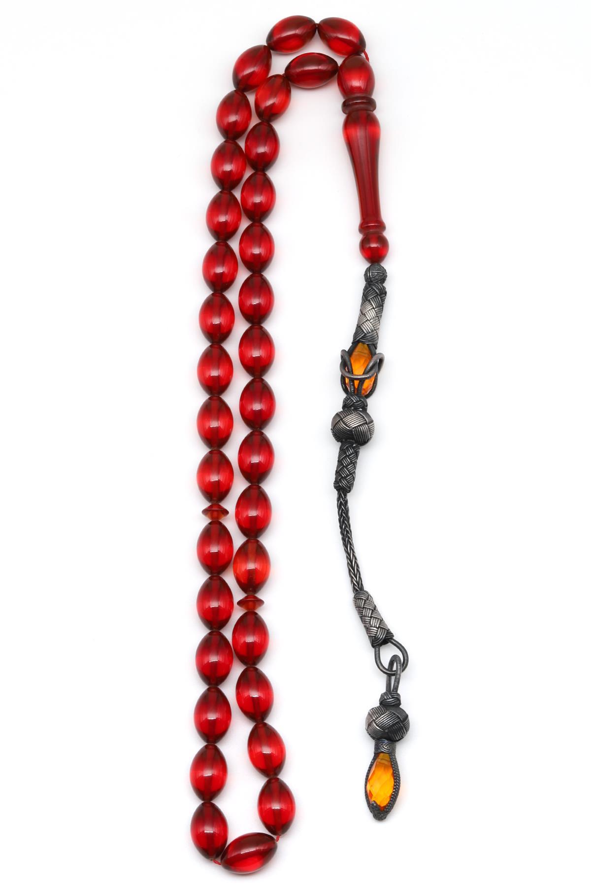 1000 Ayar Gümüş El Örmesi Kazaz Püsküllü Arpa Kesim Sıkma Tesbih