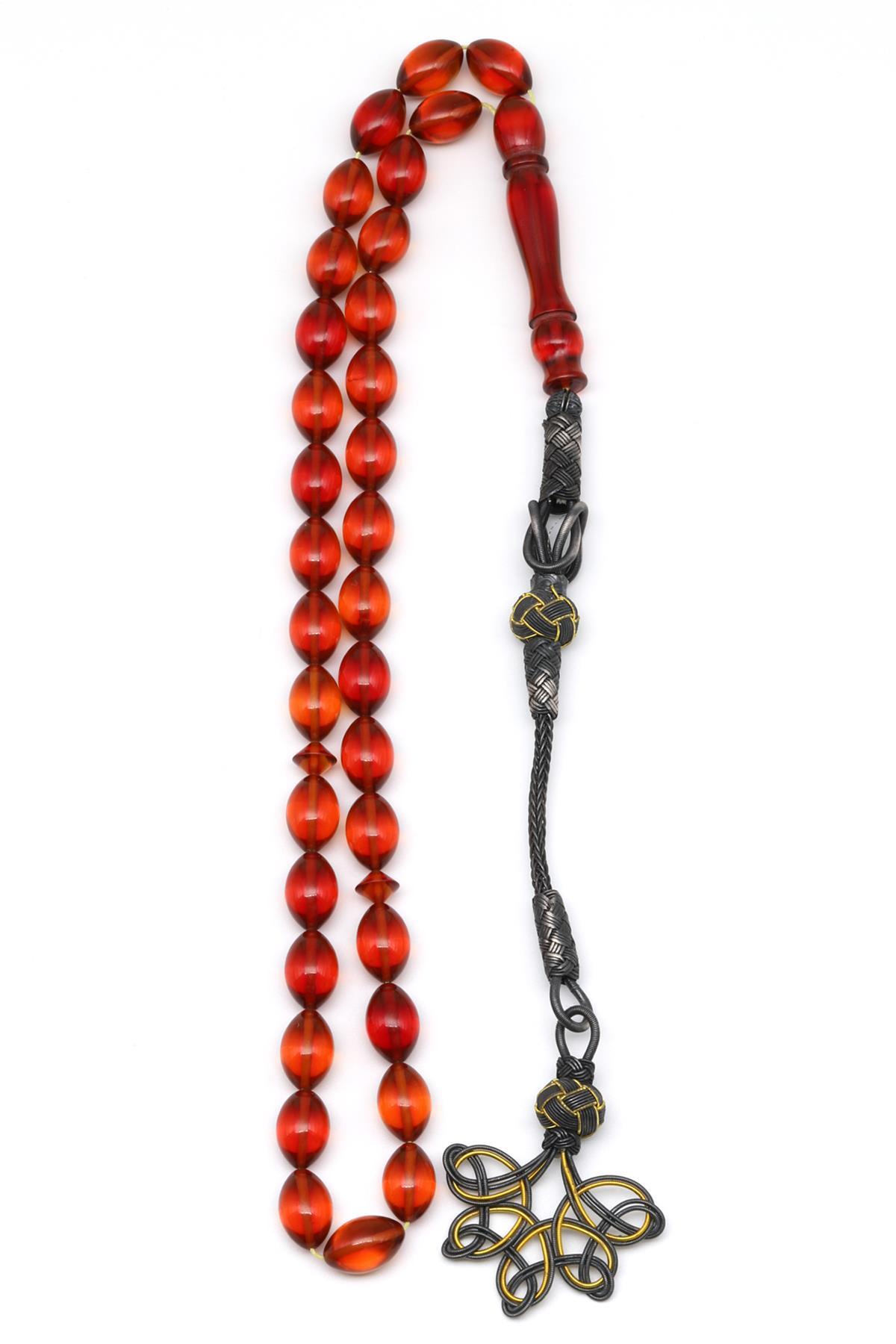 1000 Ayar Gümüş El Örmesi Kazaz Püsküllü Arpa Kesim Sıkma Tesbih