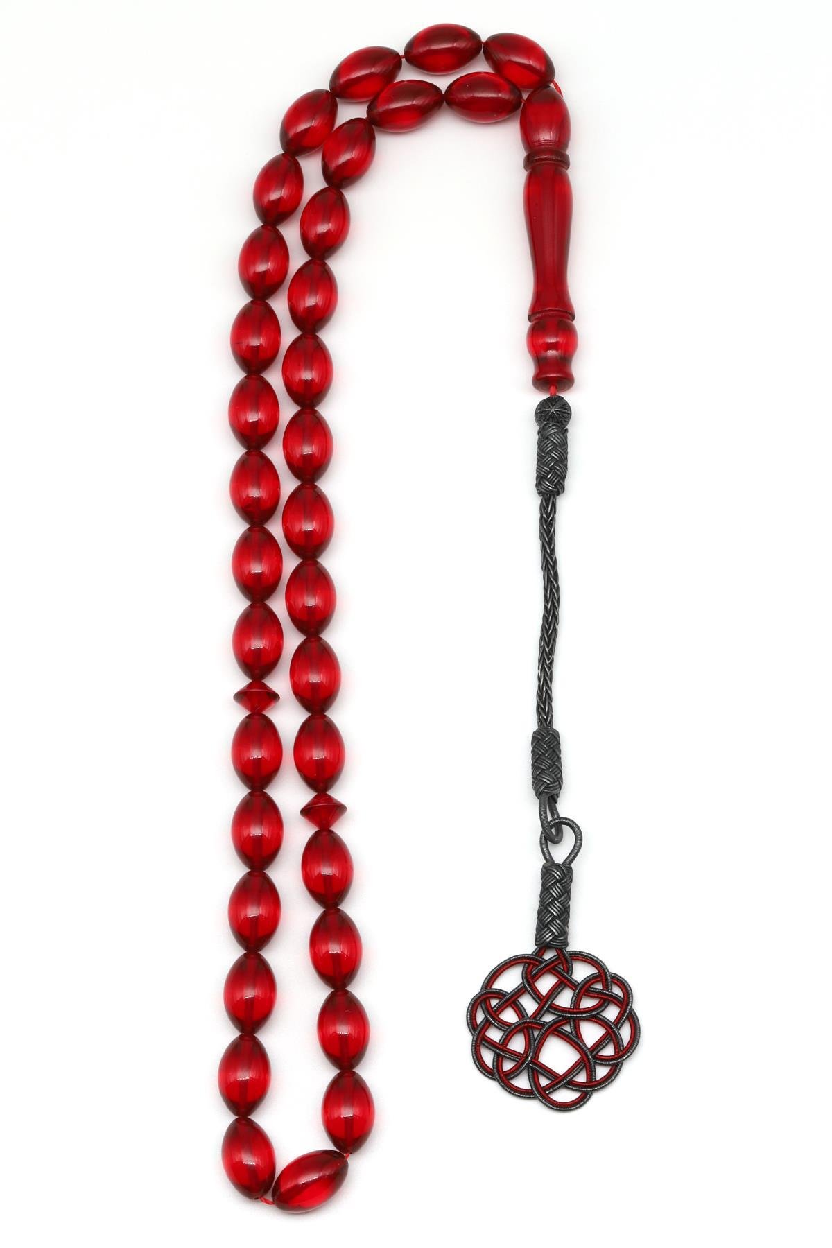 1000 Ayar Gümüş El Örmesi Kazaz Püsküllü Arpa Kesim Sıkma Tesbih