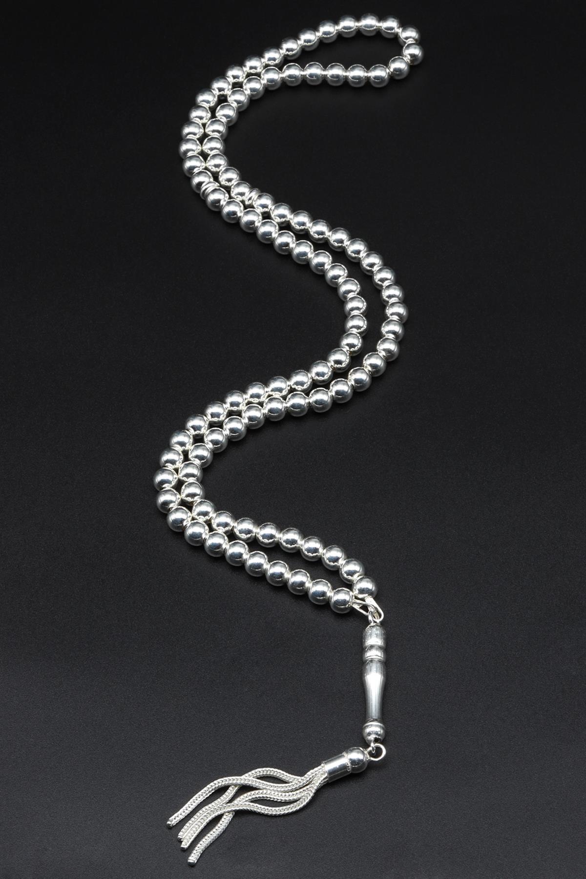 925 Ayar Gümüş 99 'Lu Tesbih 6 mm Küre Kesim