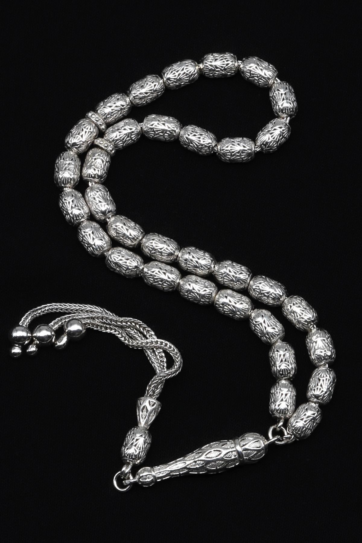 925 Ayar Gümüş Tesbih 5 x 8 mm Kapsül Kesim