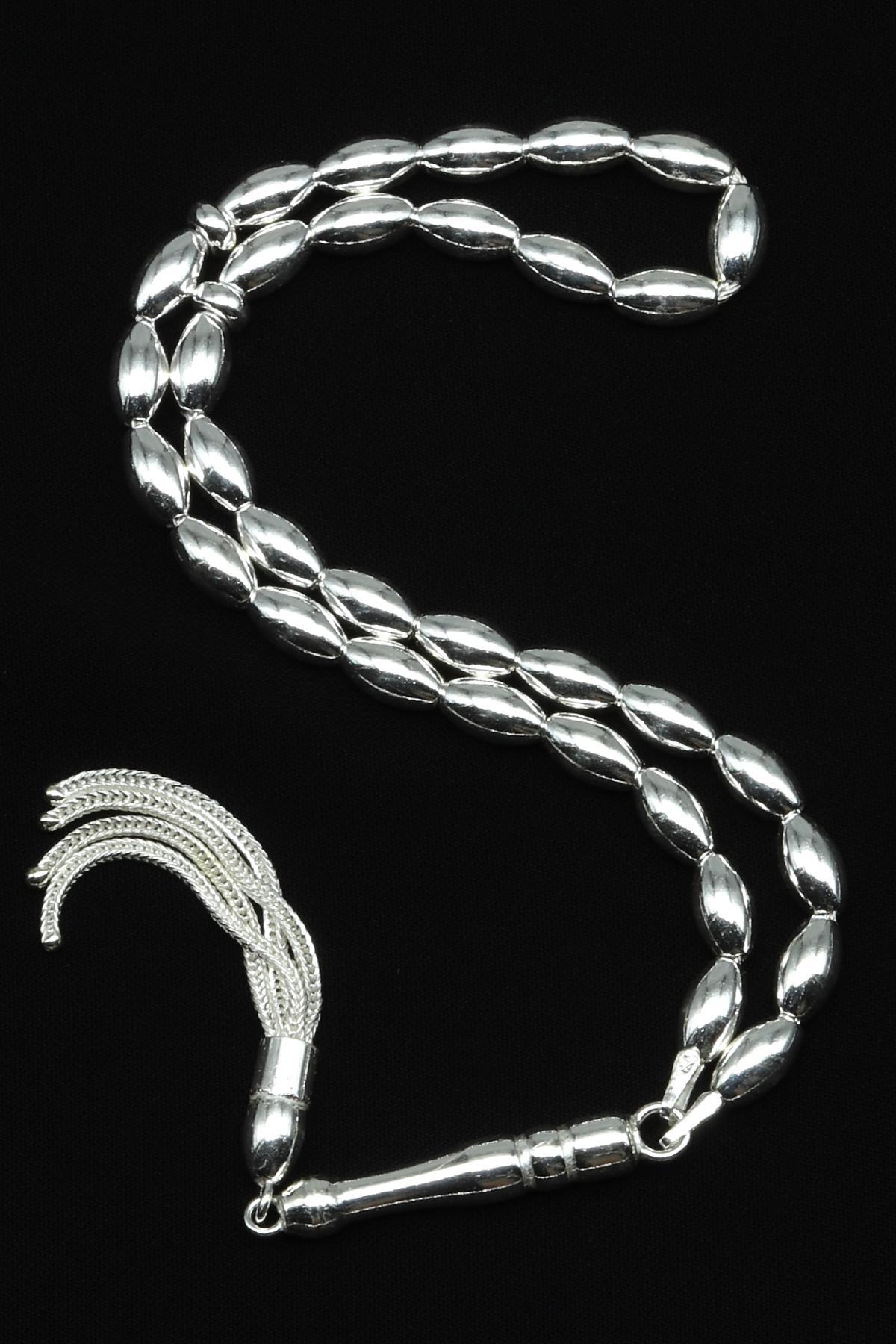 925 Ayar Gümüş Tesbih 5 x 9 mm Arpa Kesim