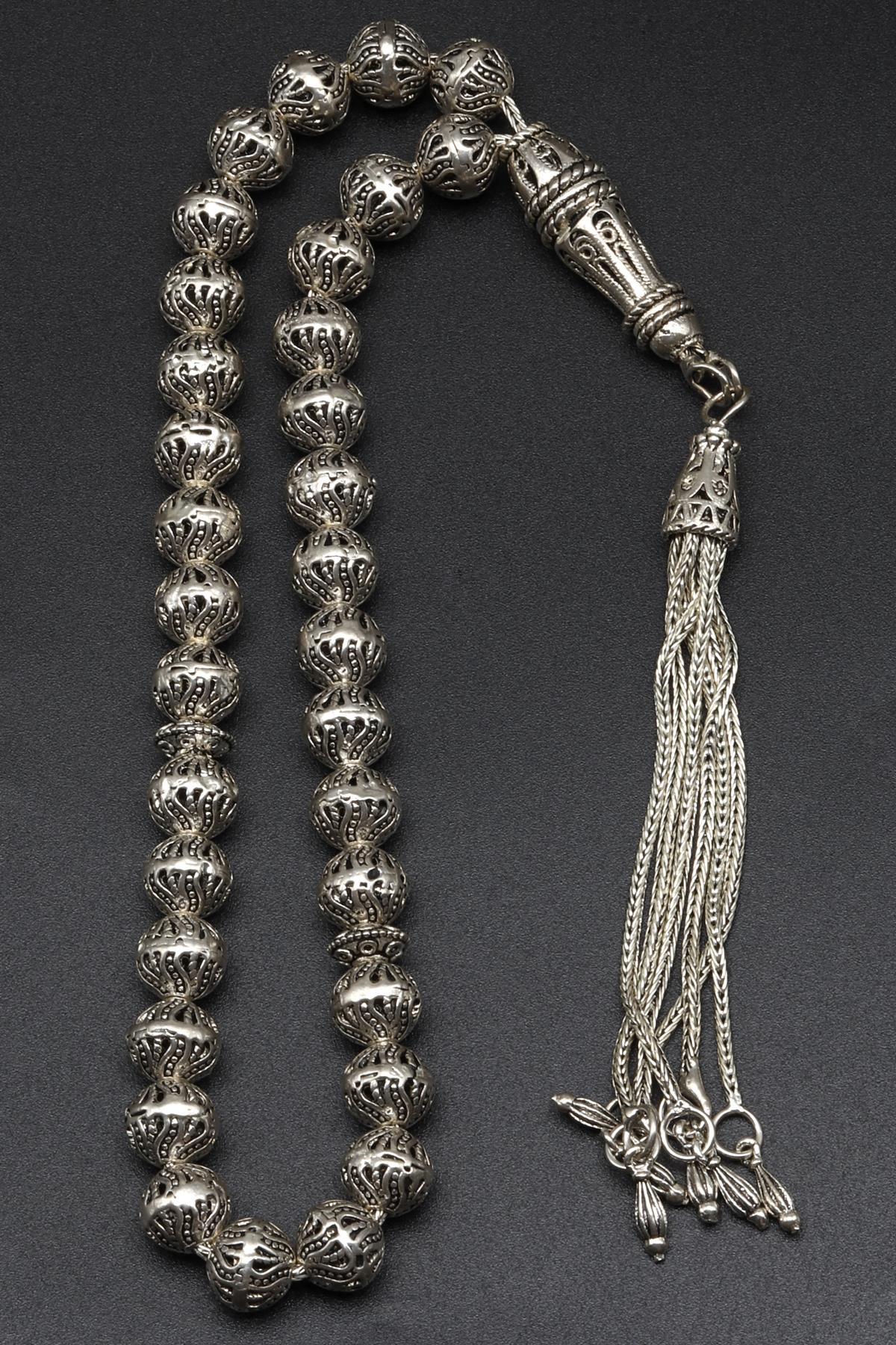 925 Ayar Gümüş Tesbih 7 x 8 mm İstanbul Kesim