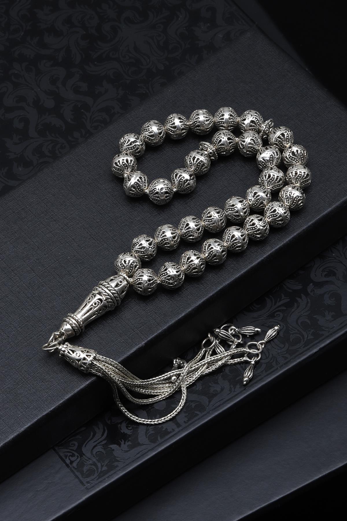 925 Ayar Gümüş Tesbih 7 x 8 mm İstanbul Kesim