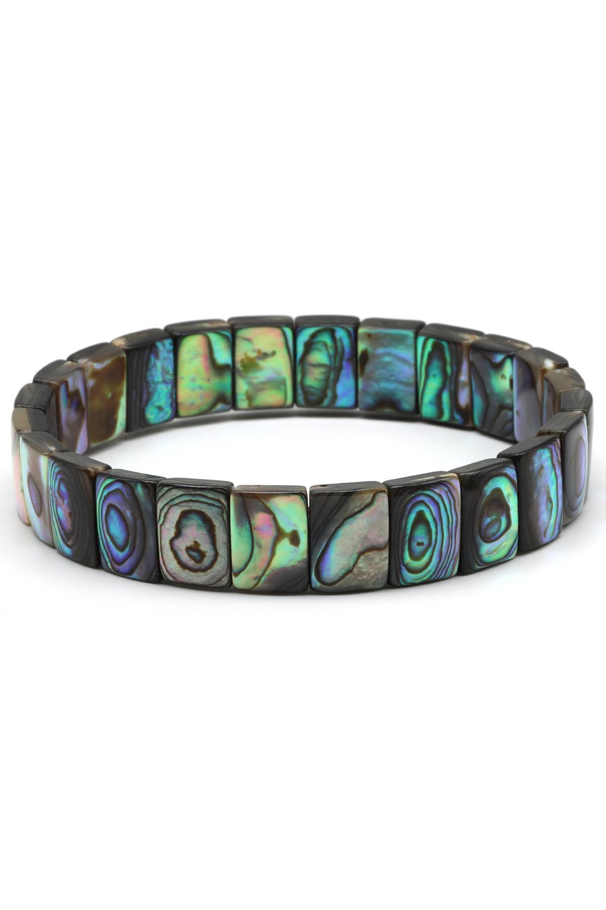 Abalon Sedef Doğal Taş Bileklik 8 x 11 mm Özel Kesim