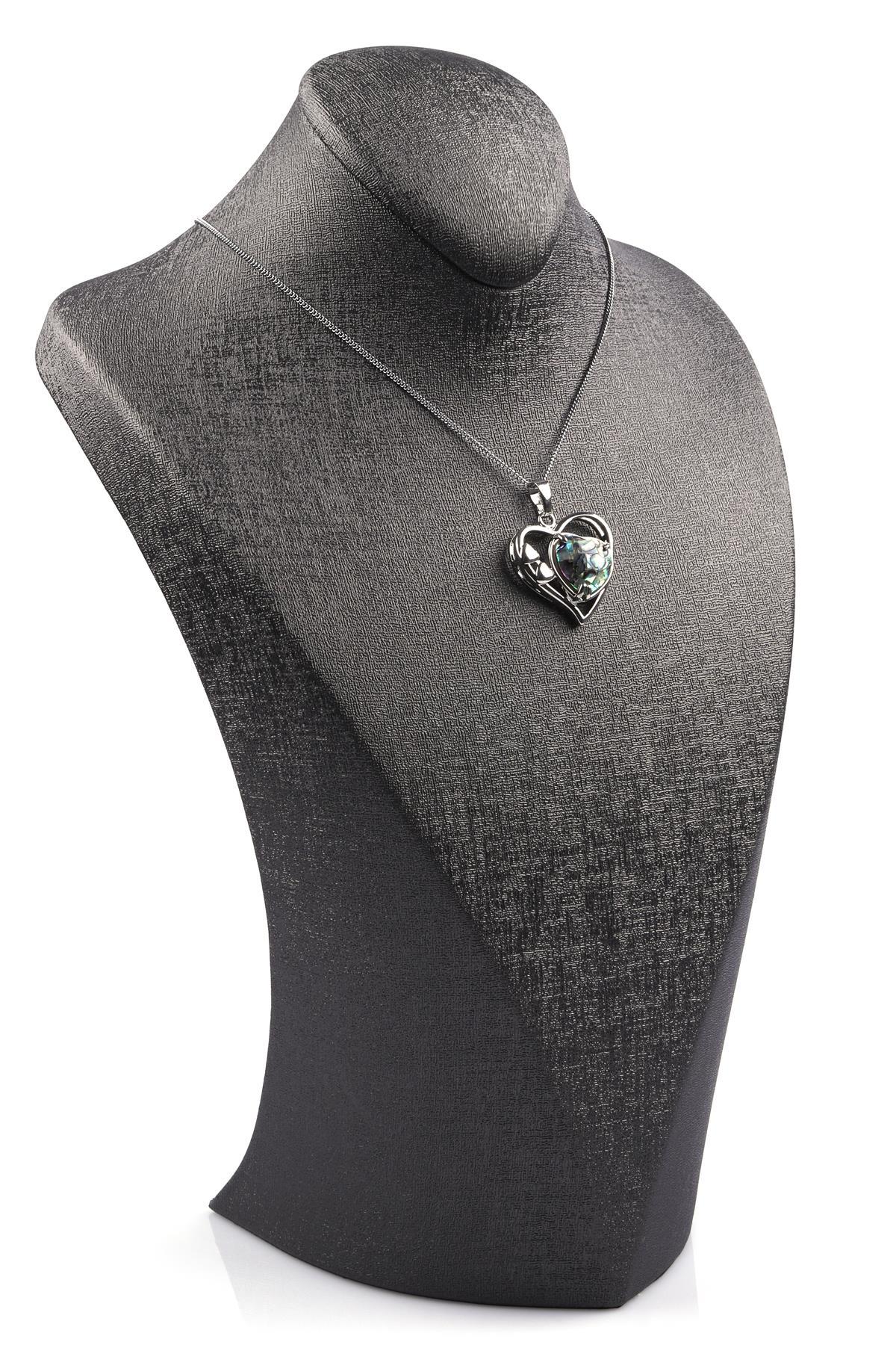 Abalone Sedef Doğal Taş Kalp Model Kolye 