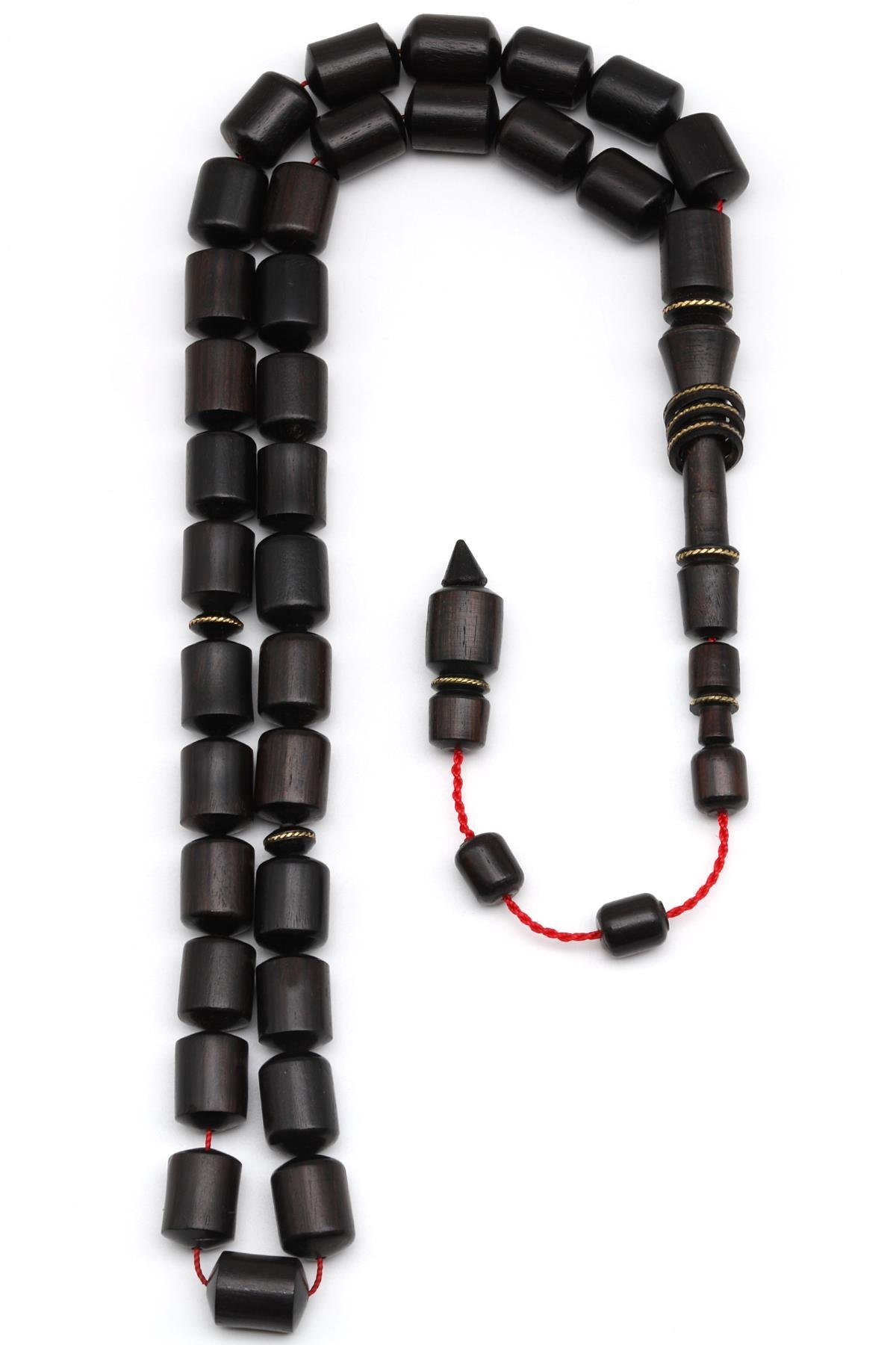 Abanoz Ağacı Tesbih 10 x 11 mm Kesme Silindir Kesim