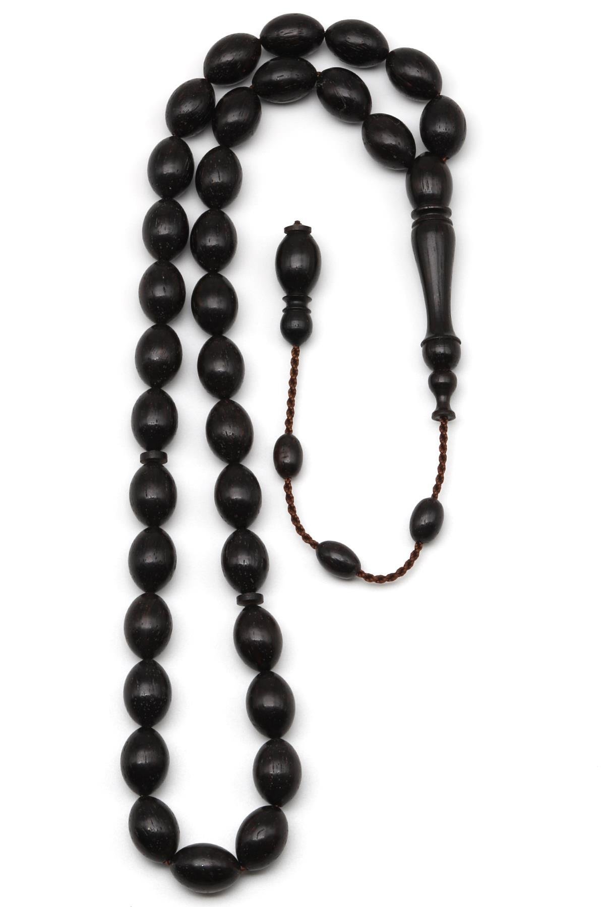 Abanoz Ağacı Tesbih 7 x 10 mm Beyzi Kesim