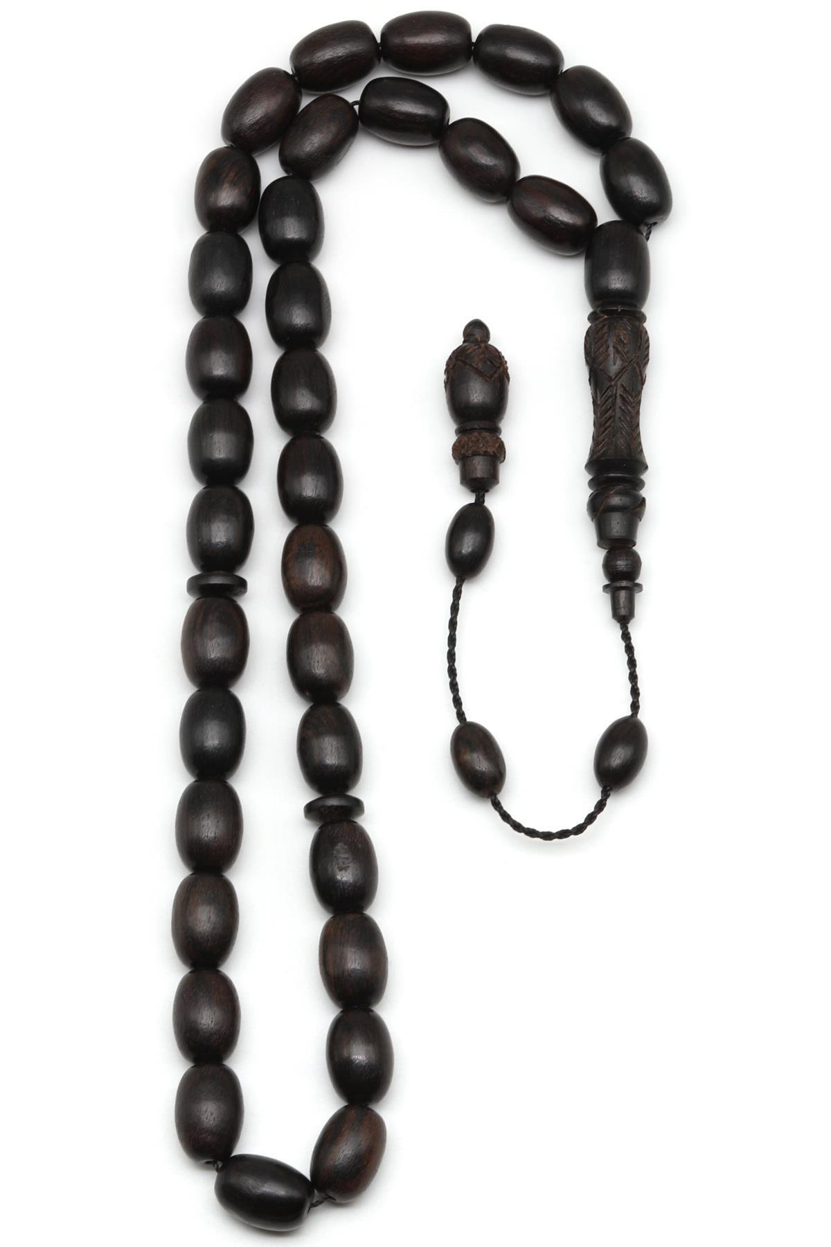 Abanoz Ağacı Tesbih 9 x 12 mm Kapsül Kesim - T-1538