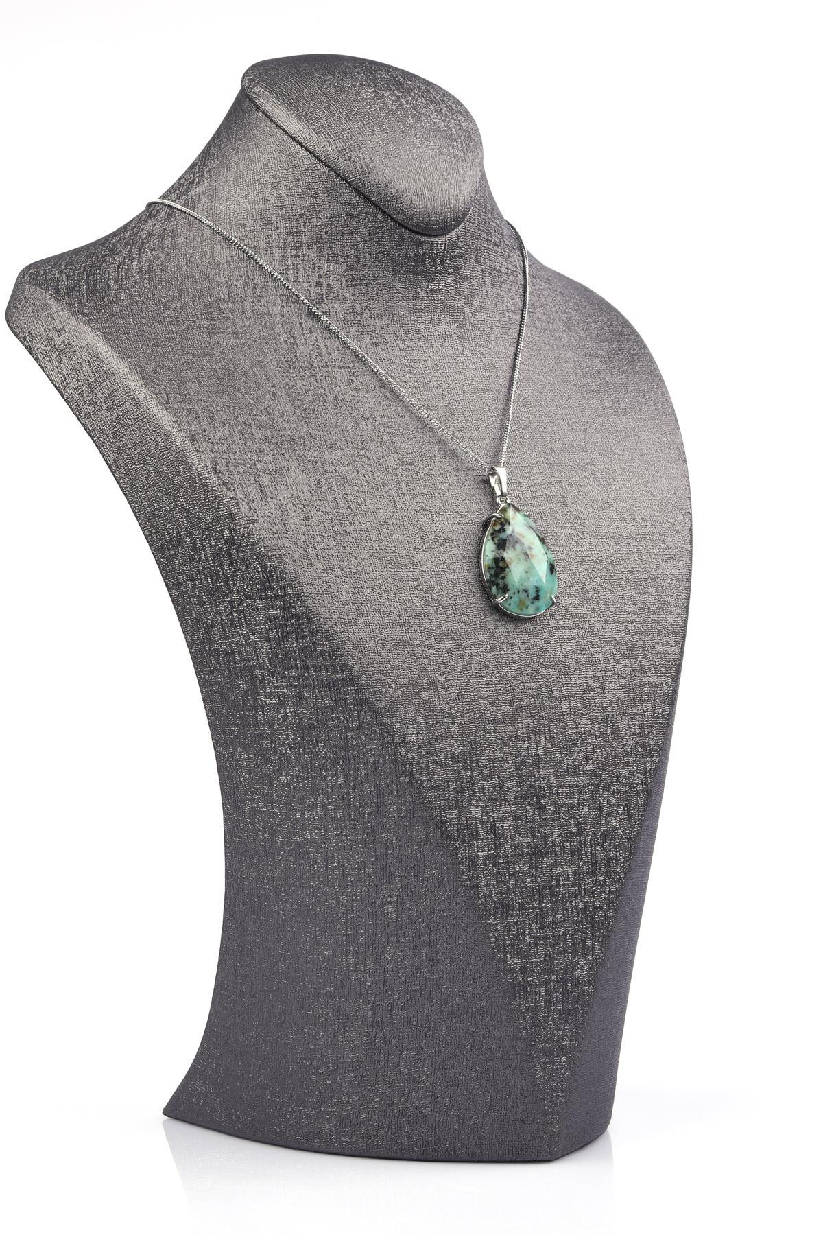 Afrika Turkuaz Doğal Taş Kolye