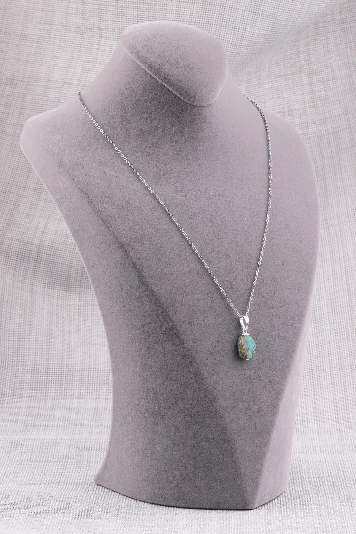 Afrika Turkuazı Doğal Taş Kolye