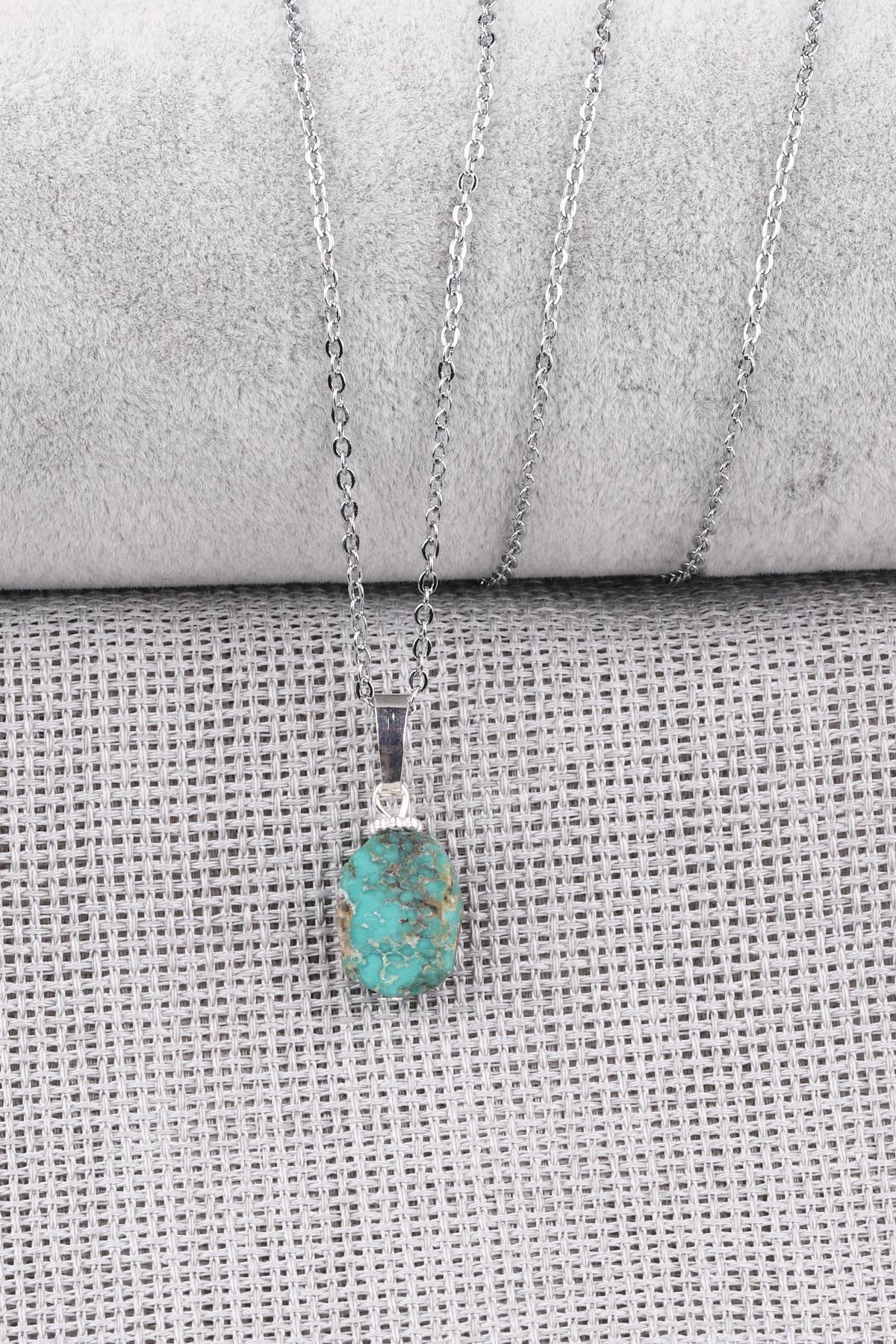 Afrika Turkuazı Doğal Taş Kolye