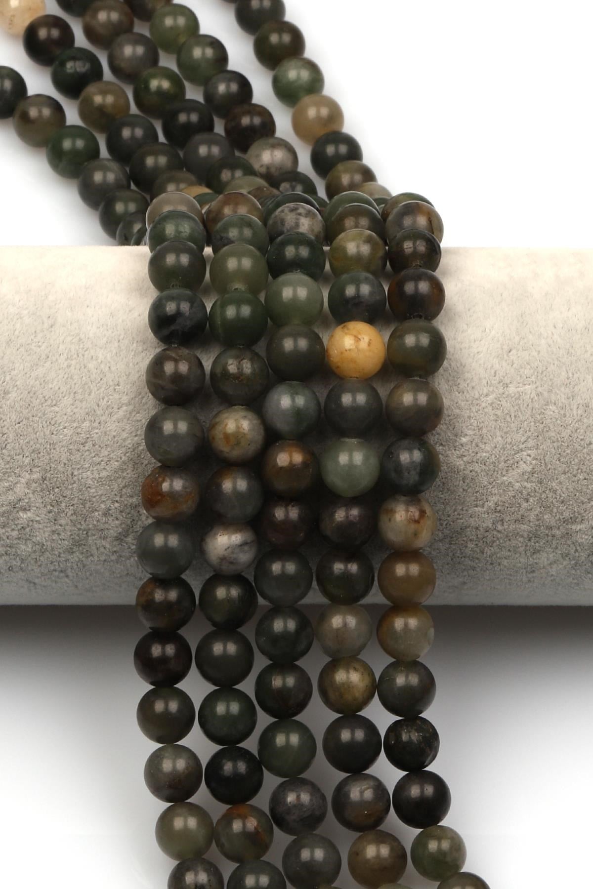 Afrika Yeşim Doğal Taş Dizi 8 mm Küre Kesim