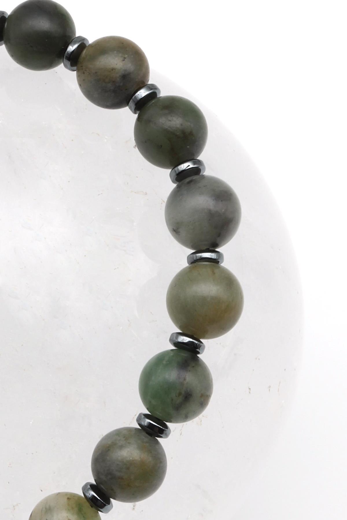 Afrika Yeşim Doğal Taş Makrome Örme Bileklik