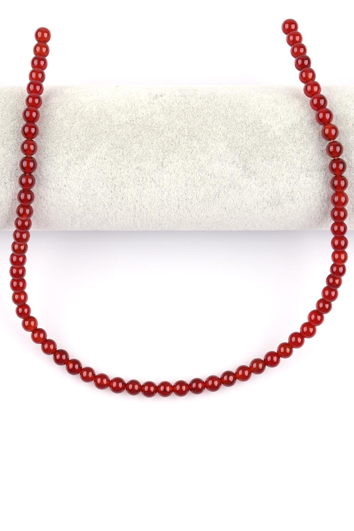 Akik ( A Kalite ) Doğal Taş Dizi 6 mm Küre Kesim