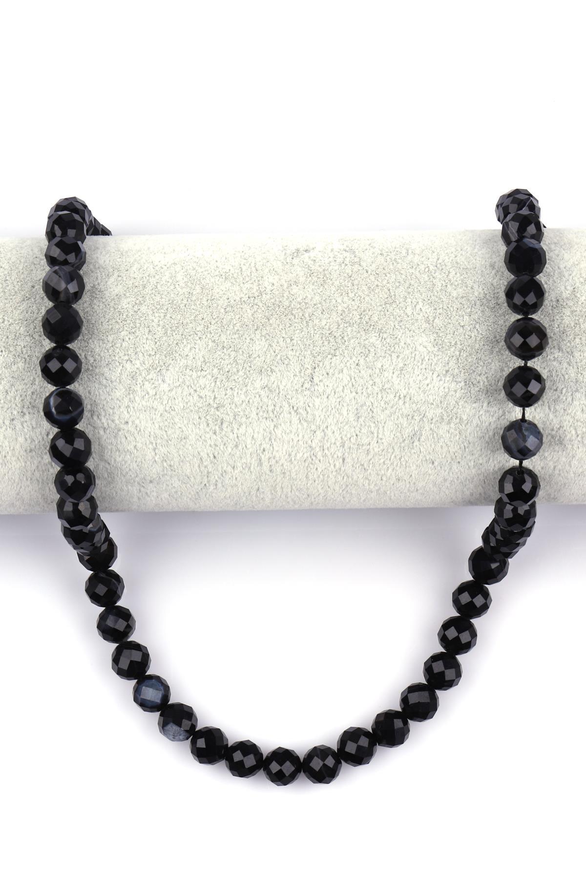 Akik ( A Kalite ) Doğal Taş Dizi 8 mm Fasetli Küre Kesim